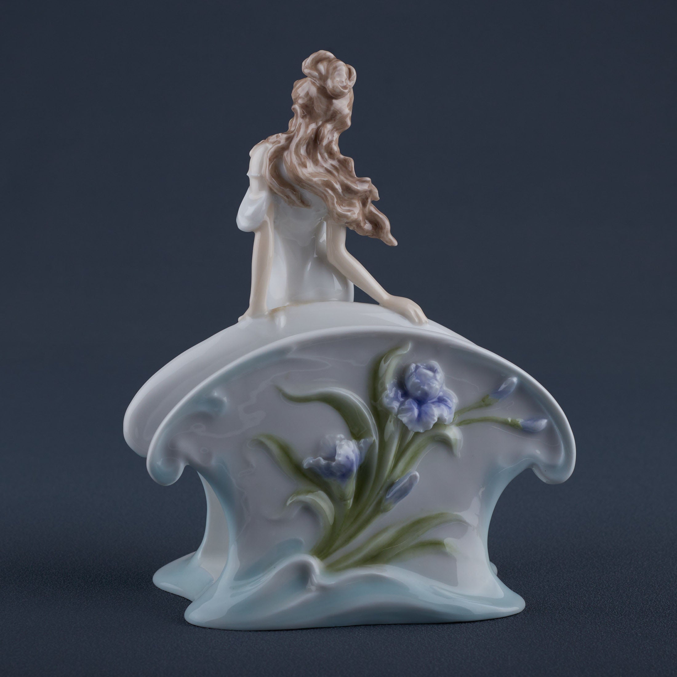 Woman and Blue Iris Napkin Holder