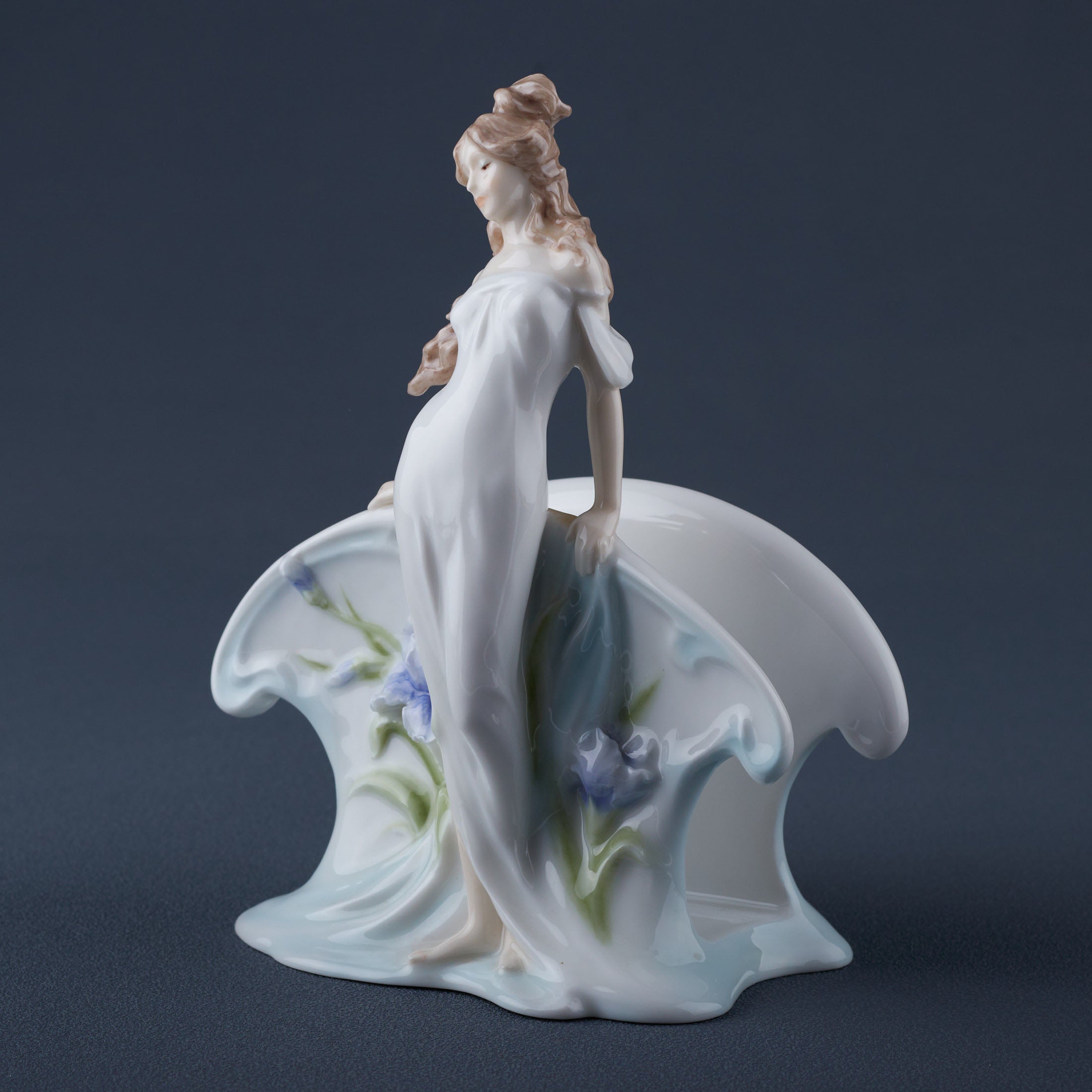 Woman and Blue Iris Napkin Holder