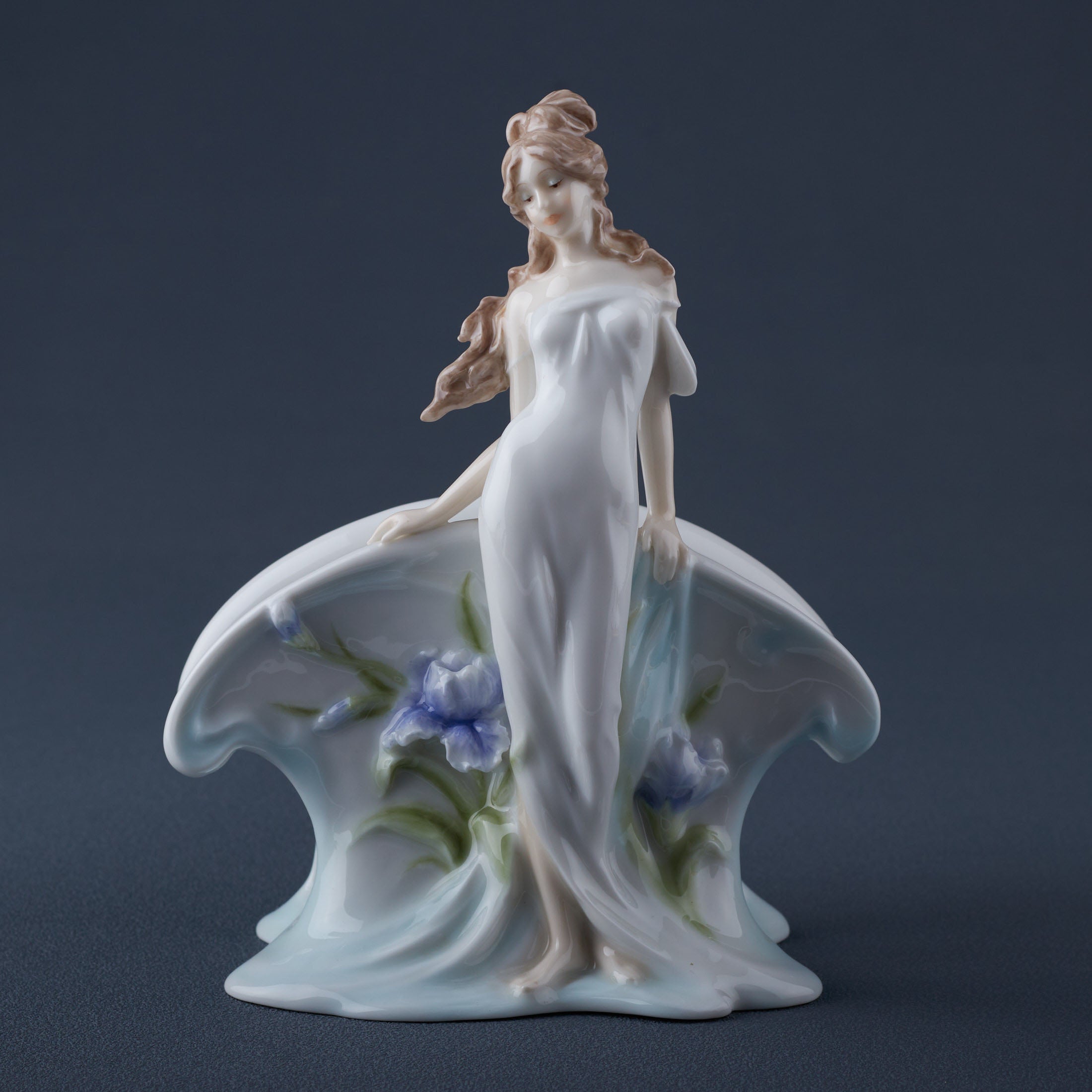 Woman and Blue Iris Napkin Holder
