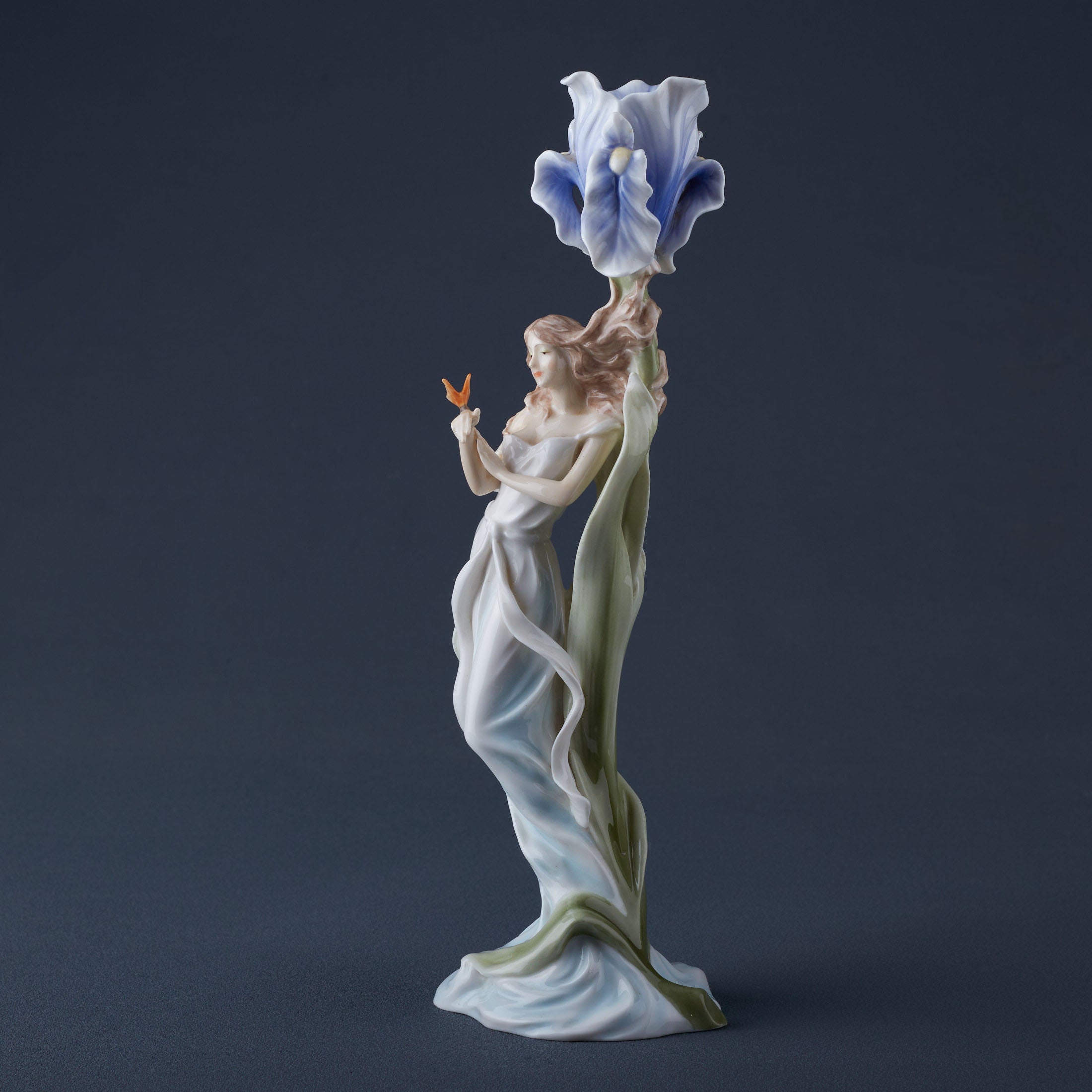 Maiden With Butterfly By Blue Iris Candle Holder