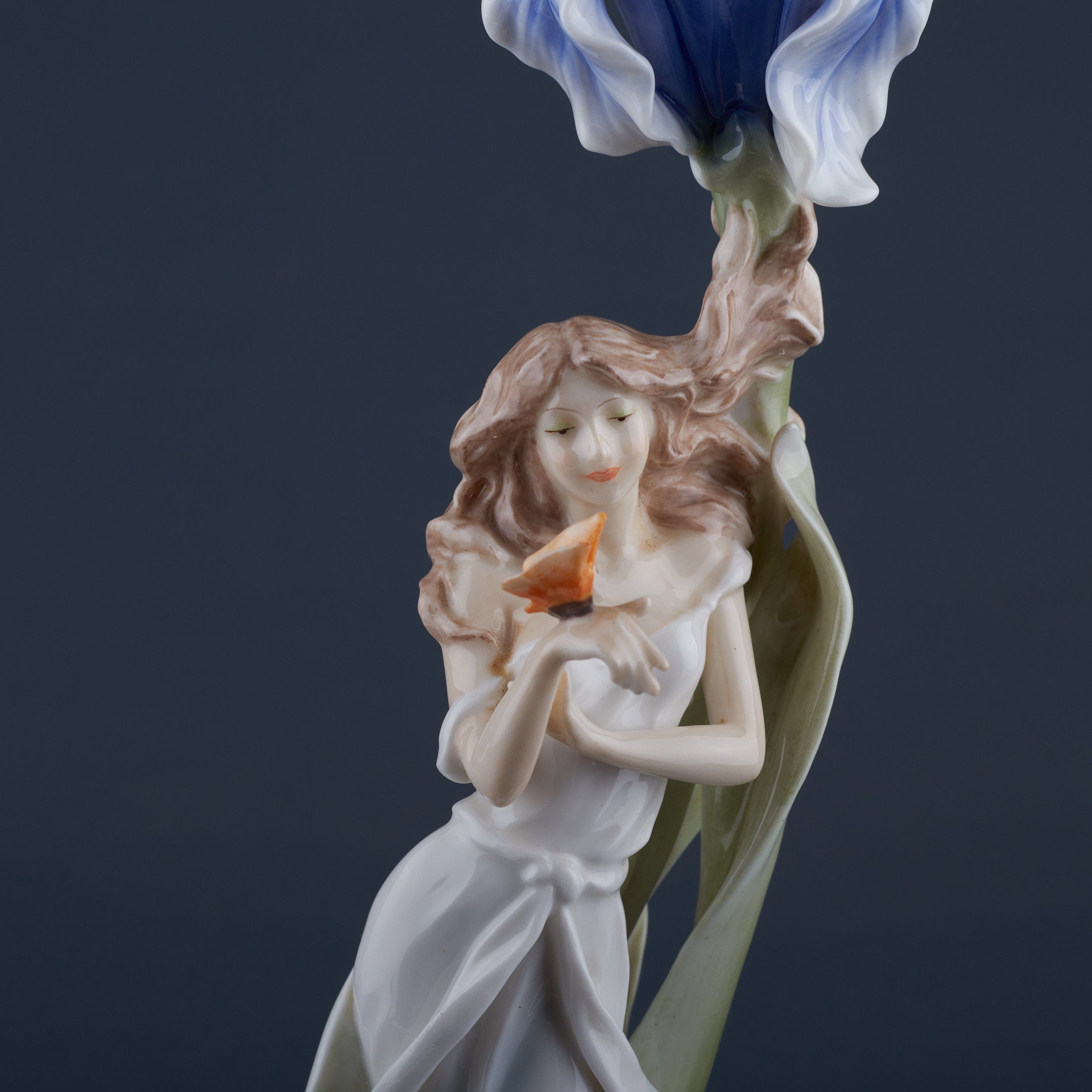 Maiden With Butterfly By Blue Iris Candle Holder