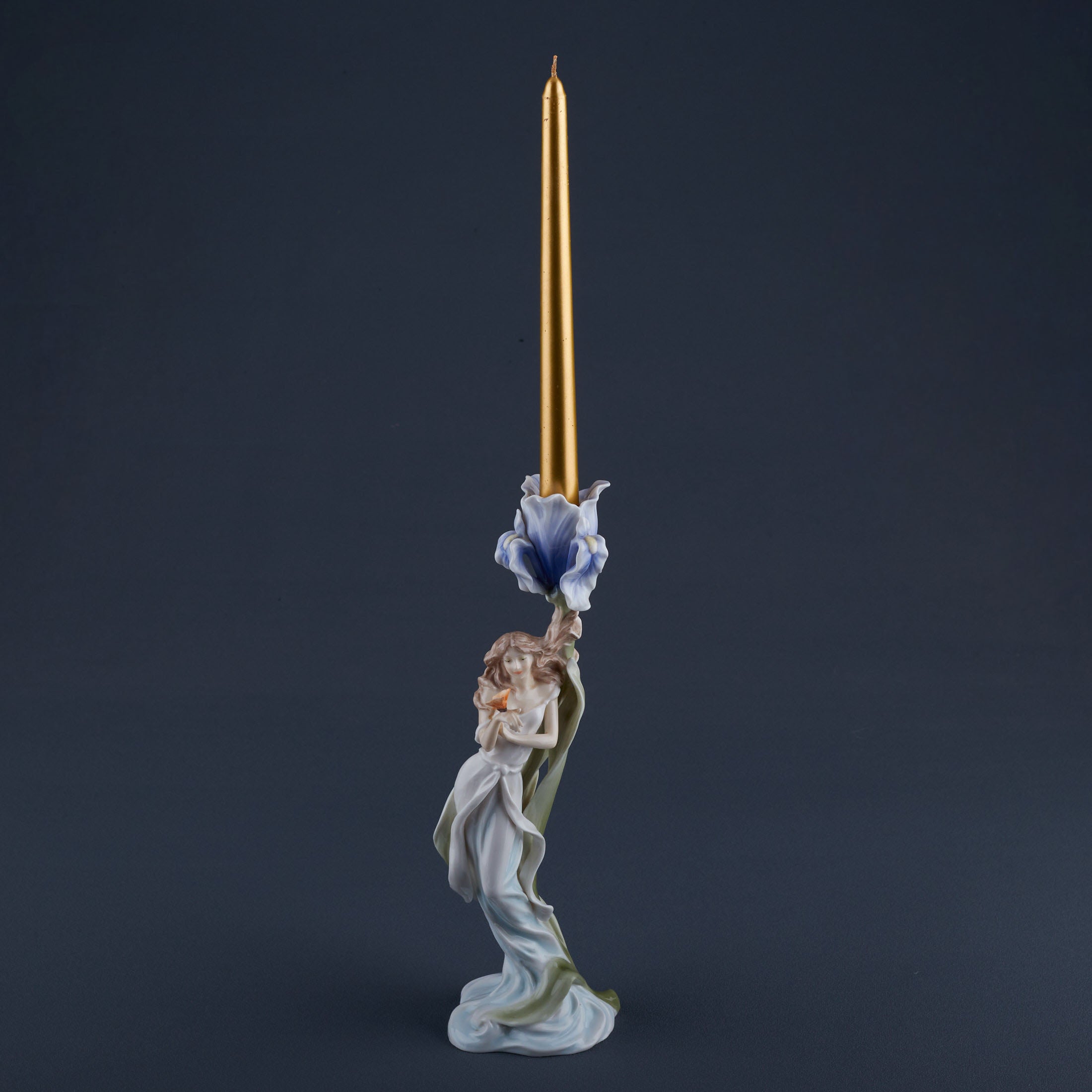 Maiden With Butterfly By Blue Iris Candle Holder