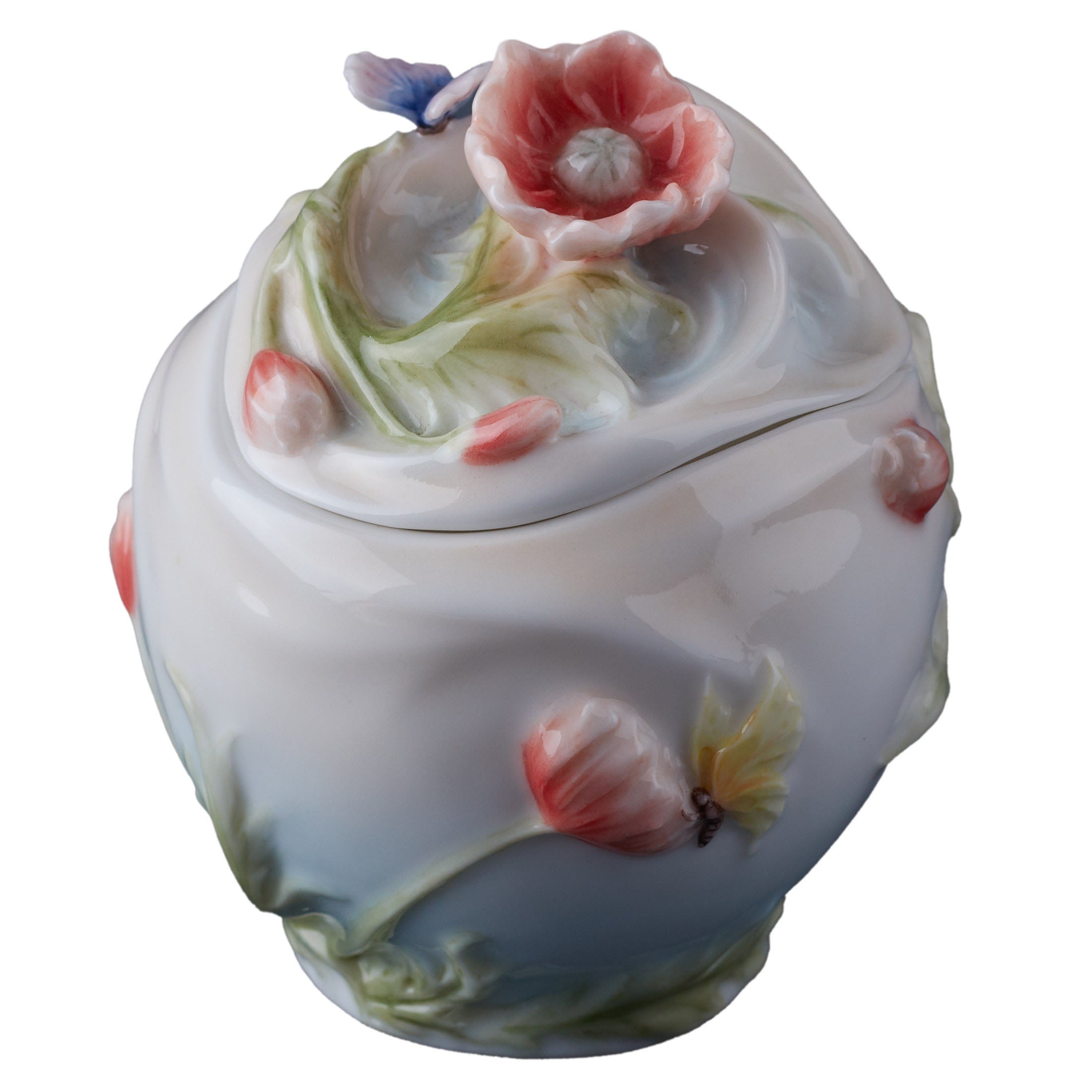 Poppy and Butterfly Condiment Jar