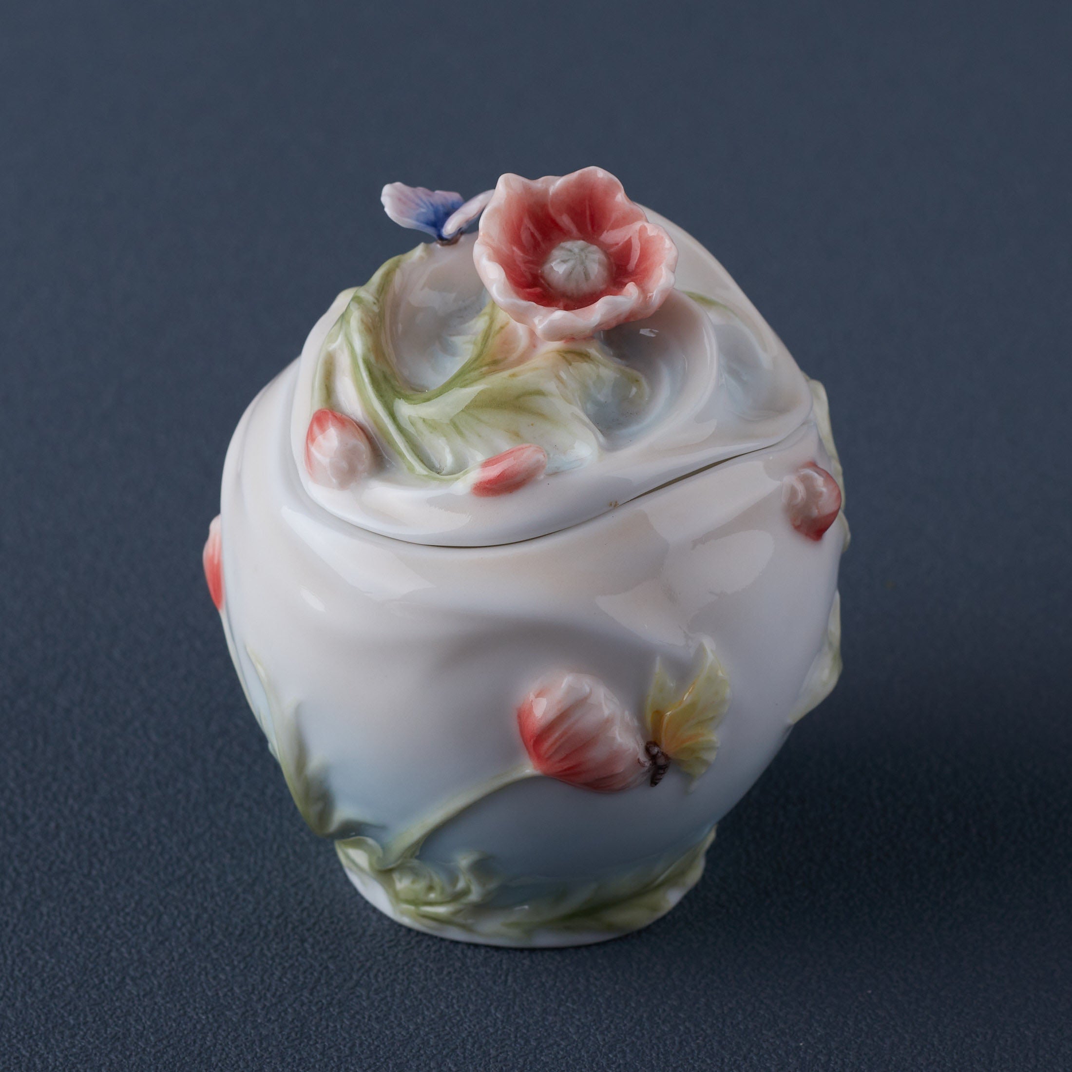 Poppy and Butterfly Condiment Jar