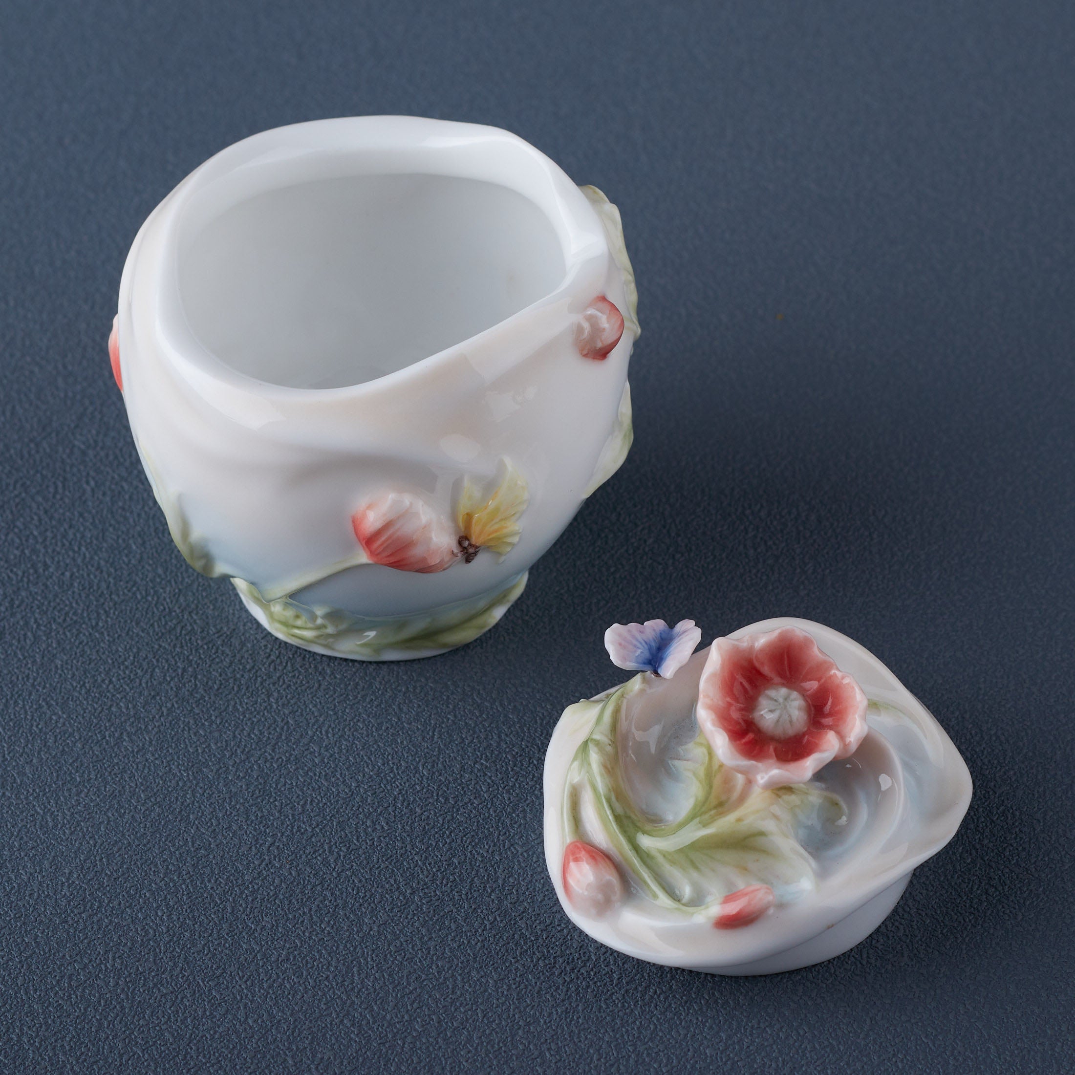 Poppy and Butterfly Condiment Jar