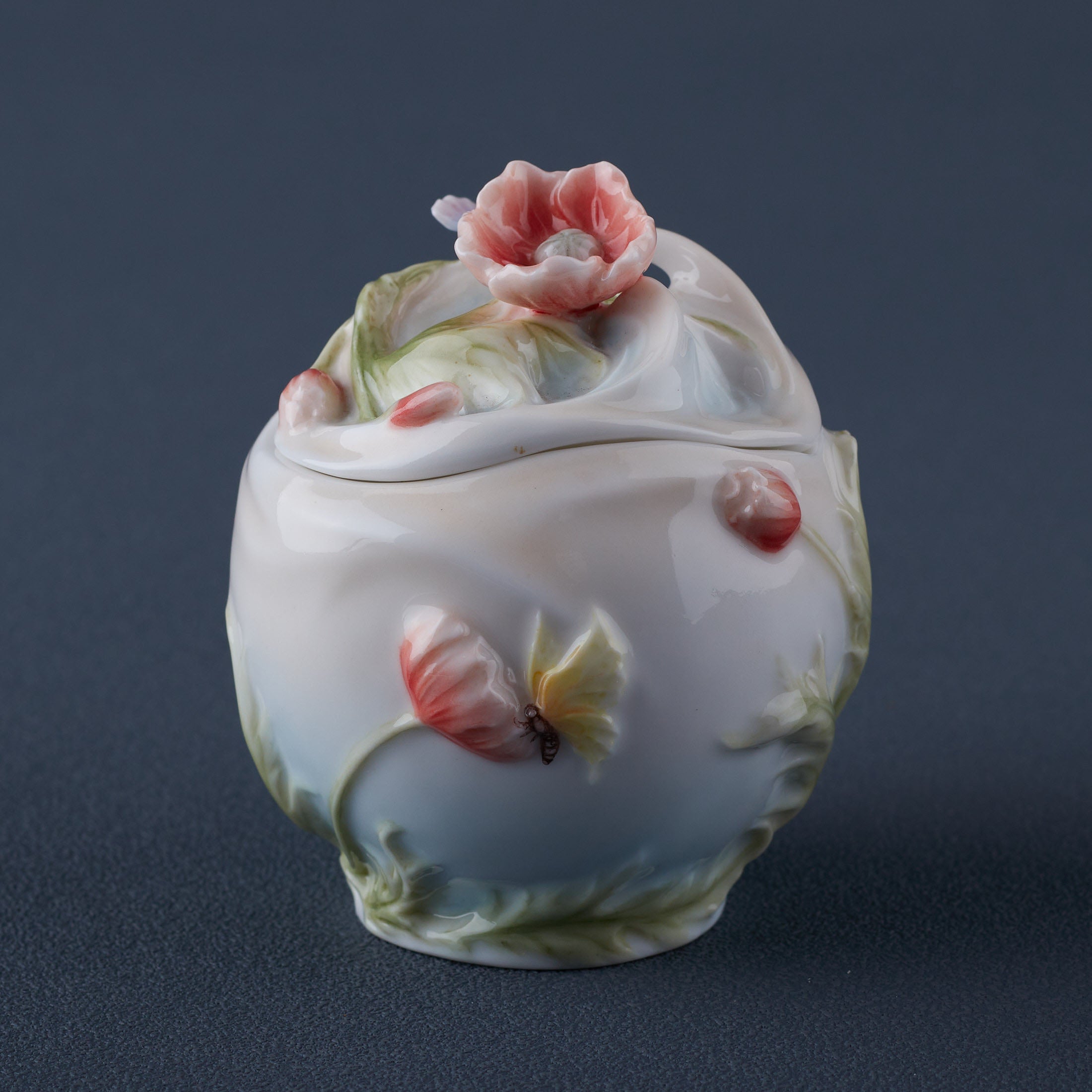 Poppy and Butterfly Condiment Jar