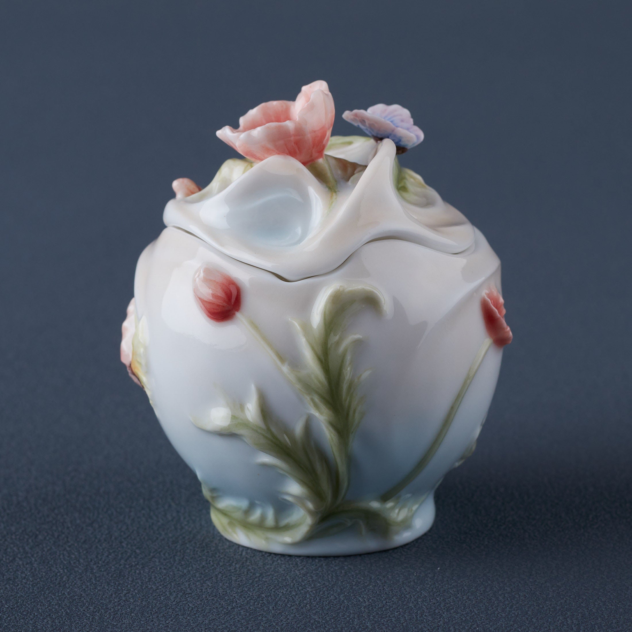 Poppy and Butterfly Condiment Jar