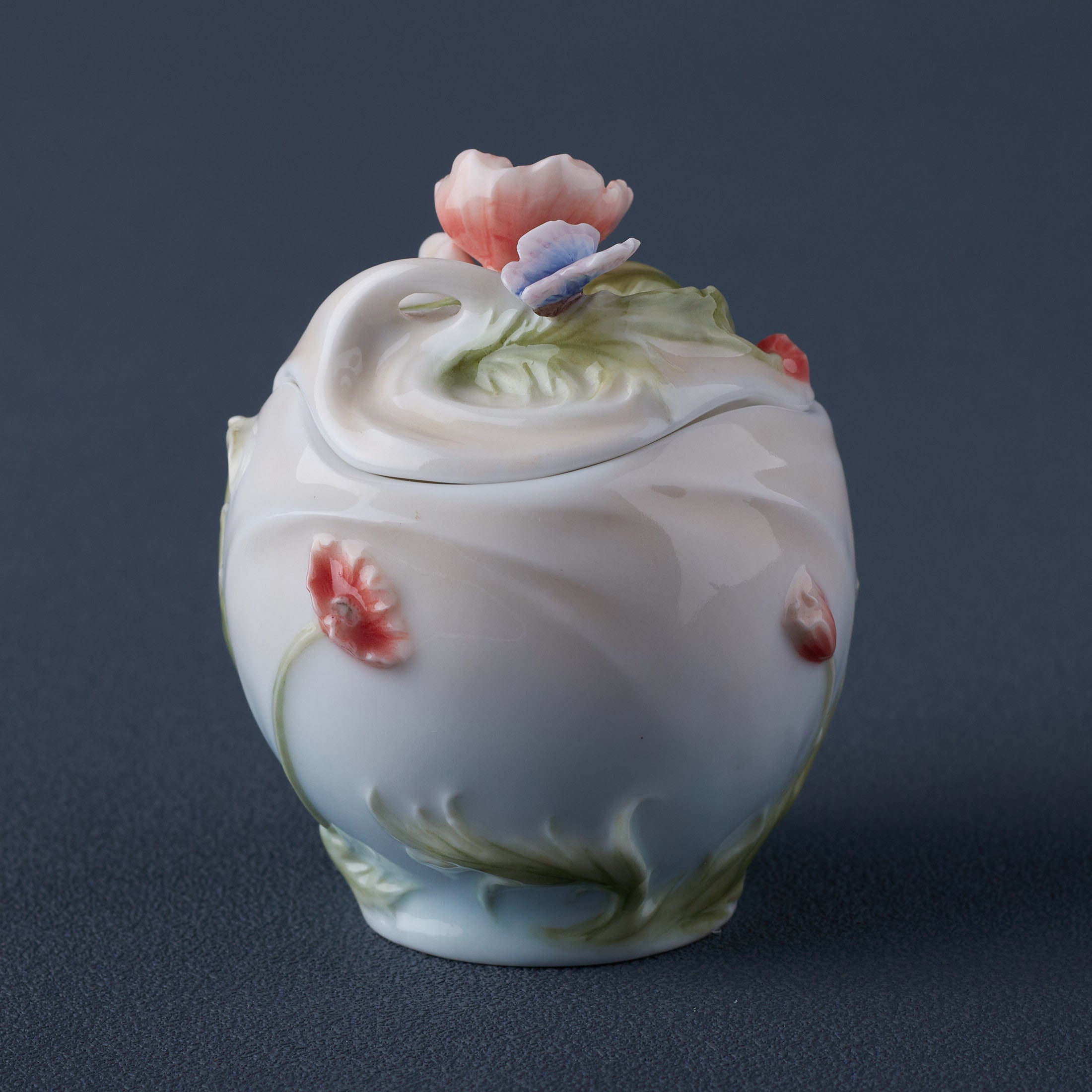 Poppy and Butterfly Condiment Jar