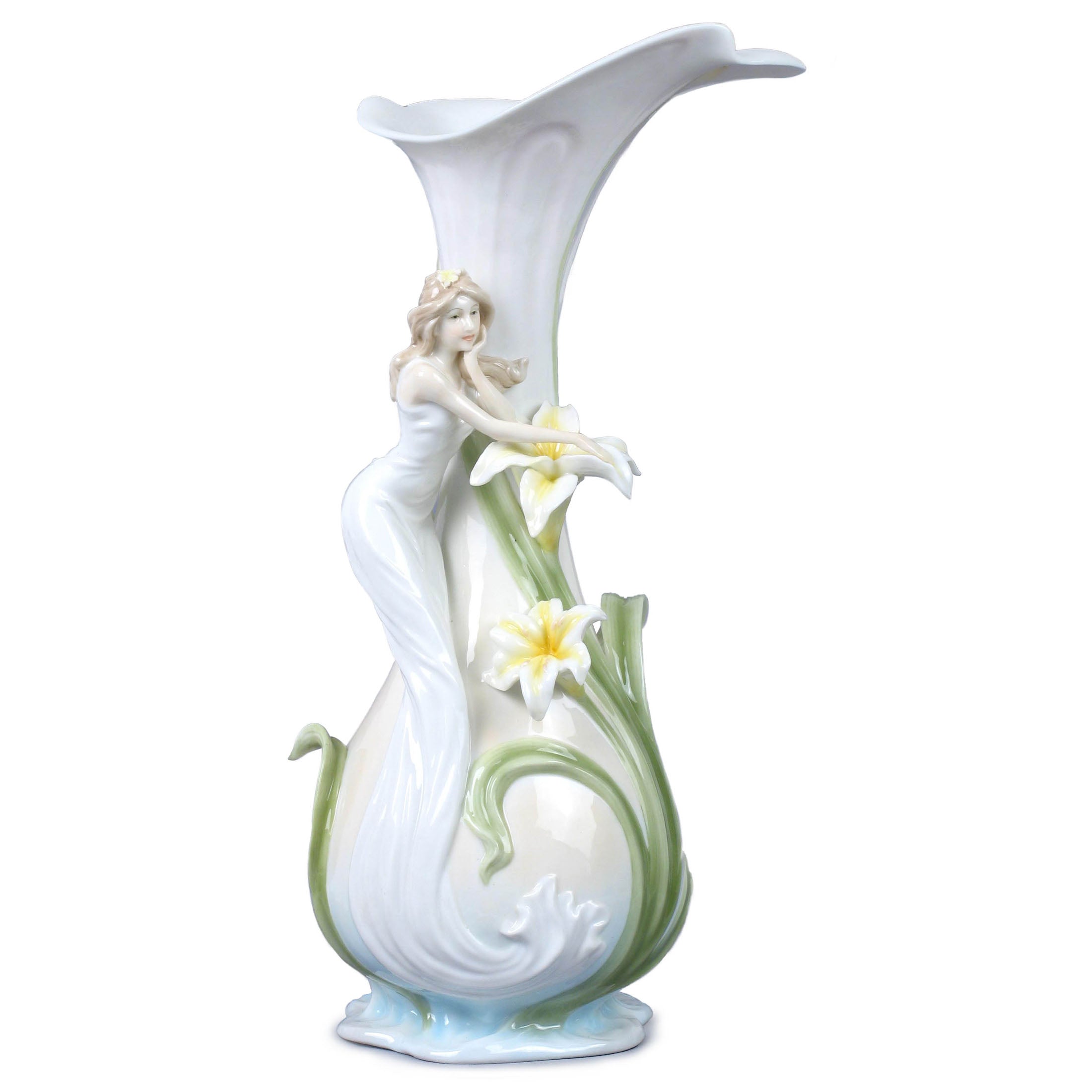 Woman and Lily Vase Yellow