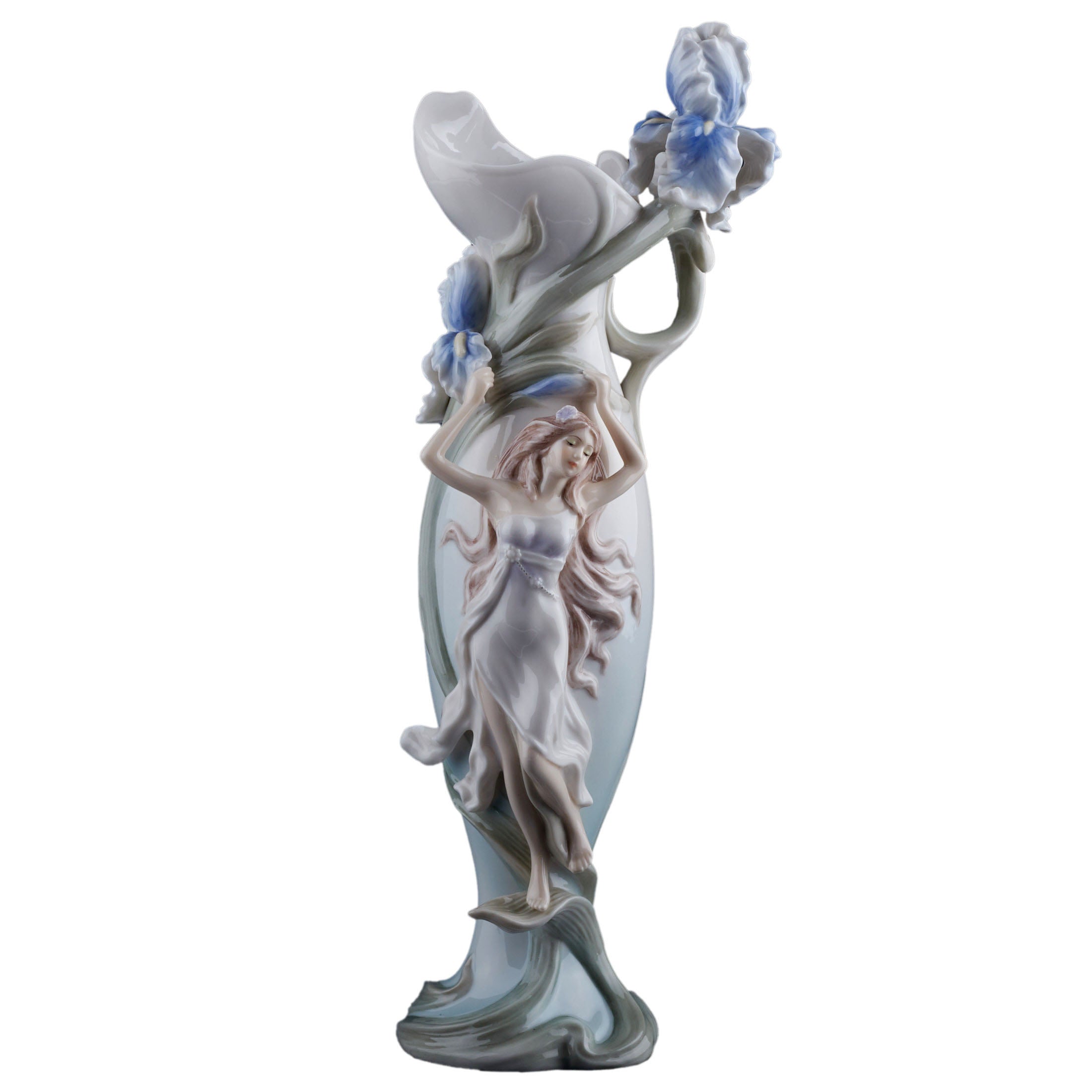 Woman Holding Iris (Blue)