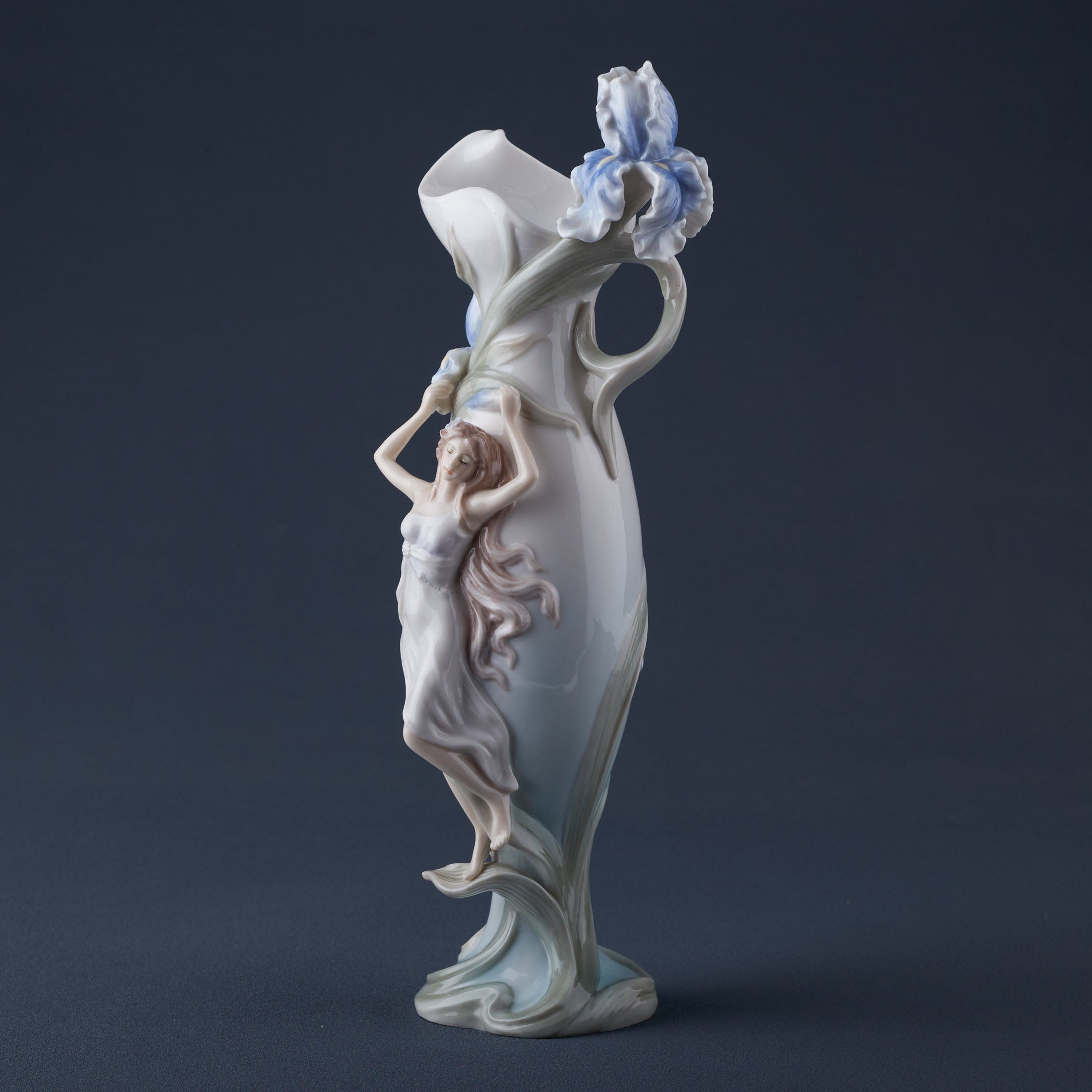 Woman Holding Iris (Blue)