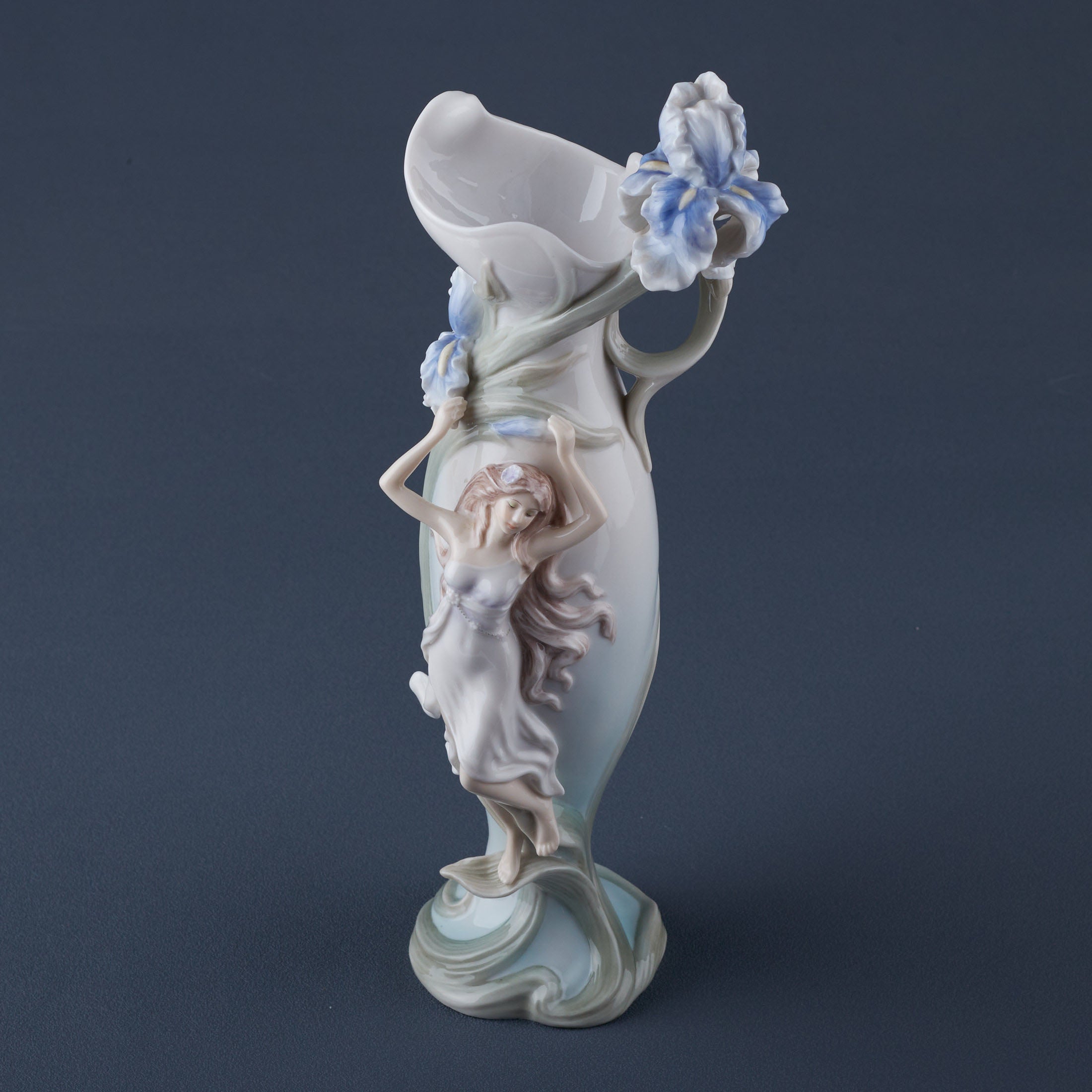 Woman Holding Iris (Blue)