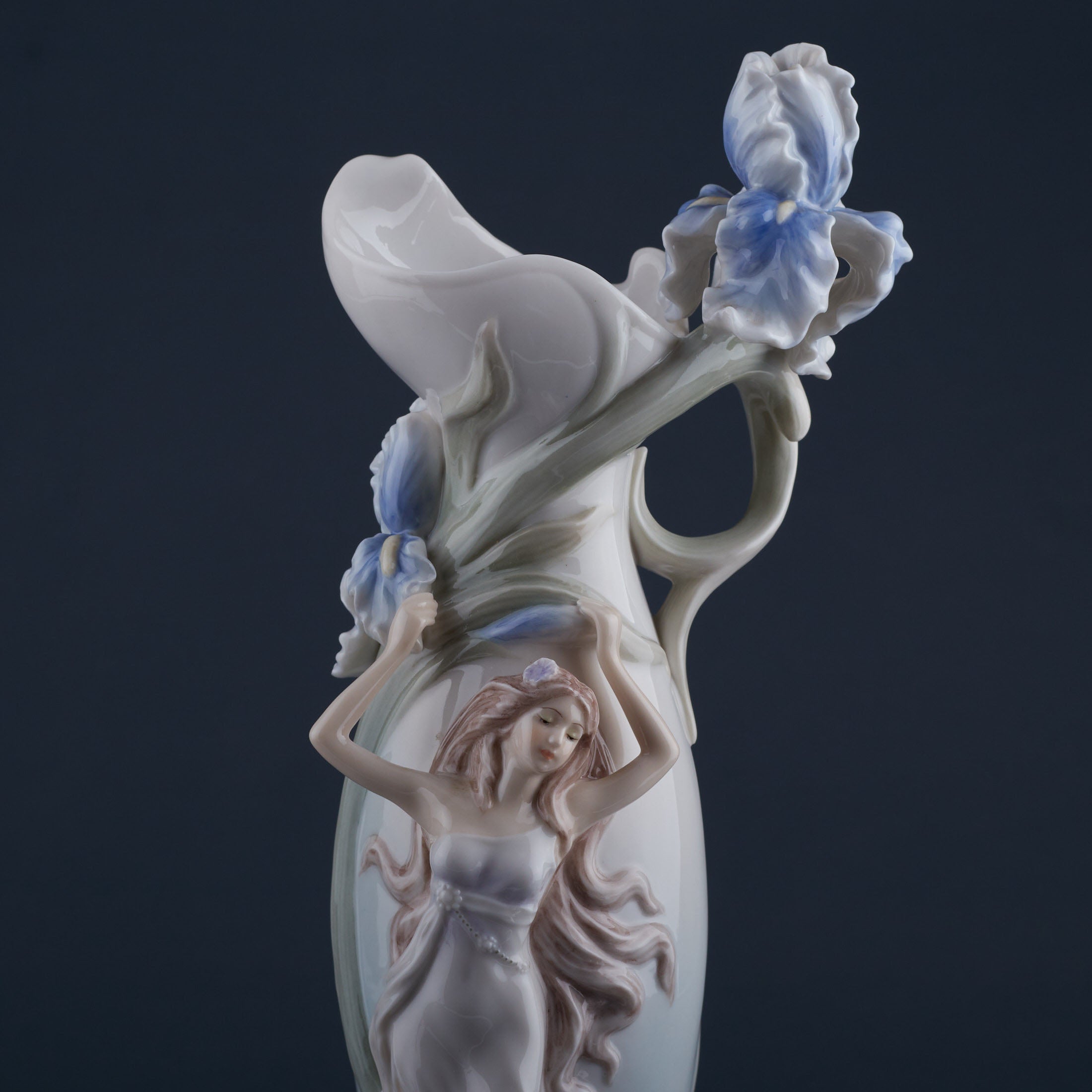 Woman Holding Iris (Blue)