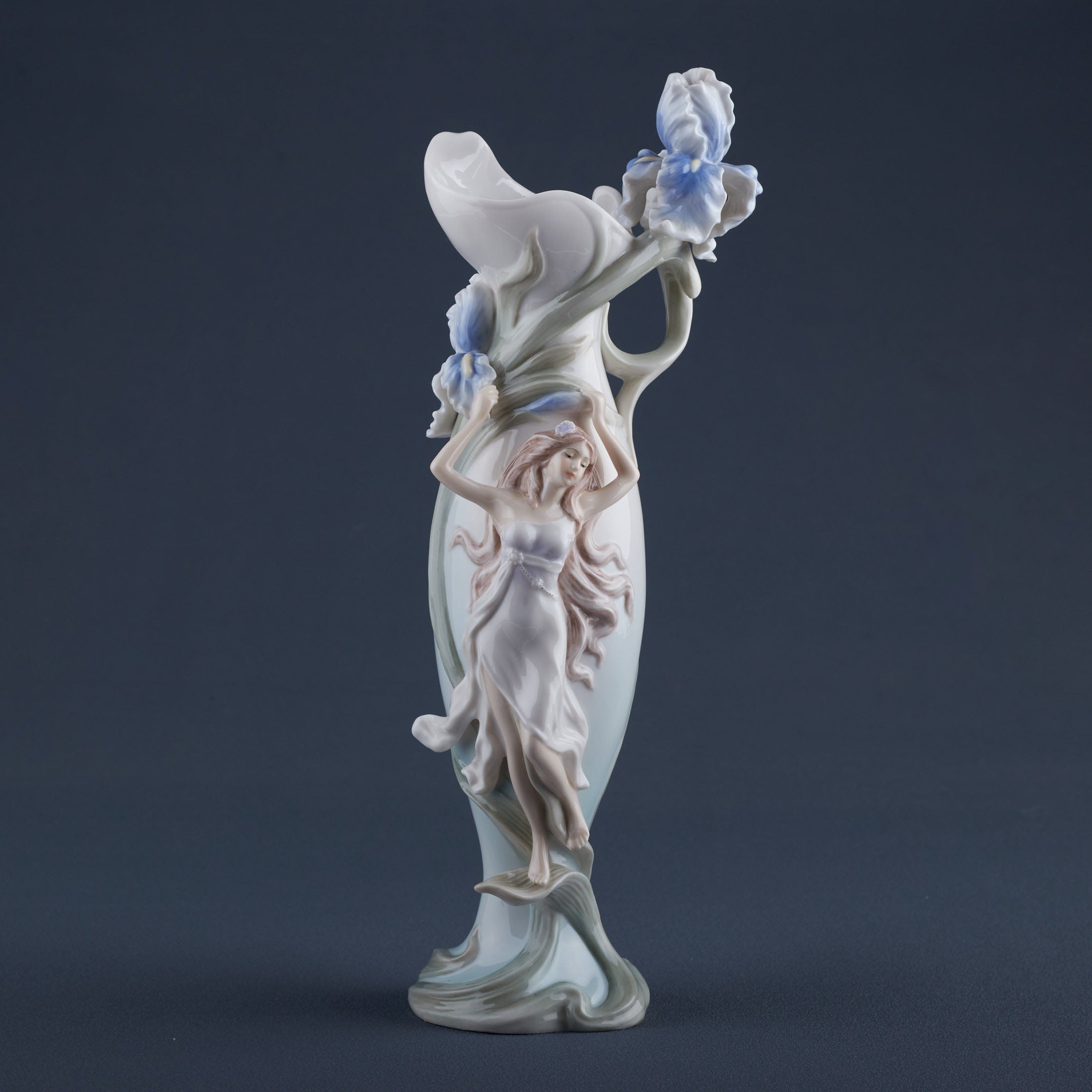 Woman Holding Iris (Blue)