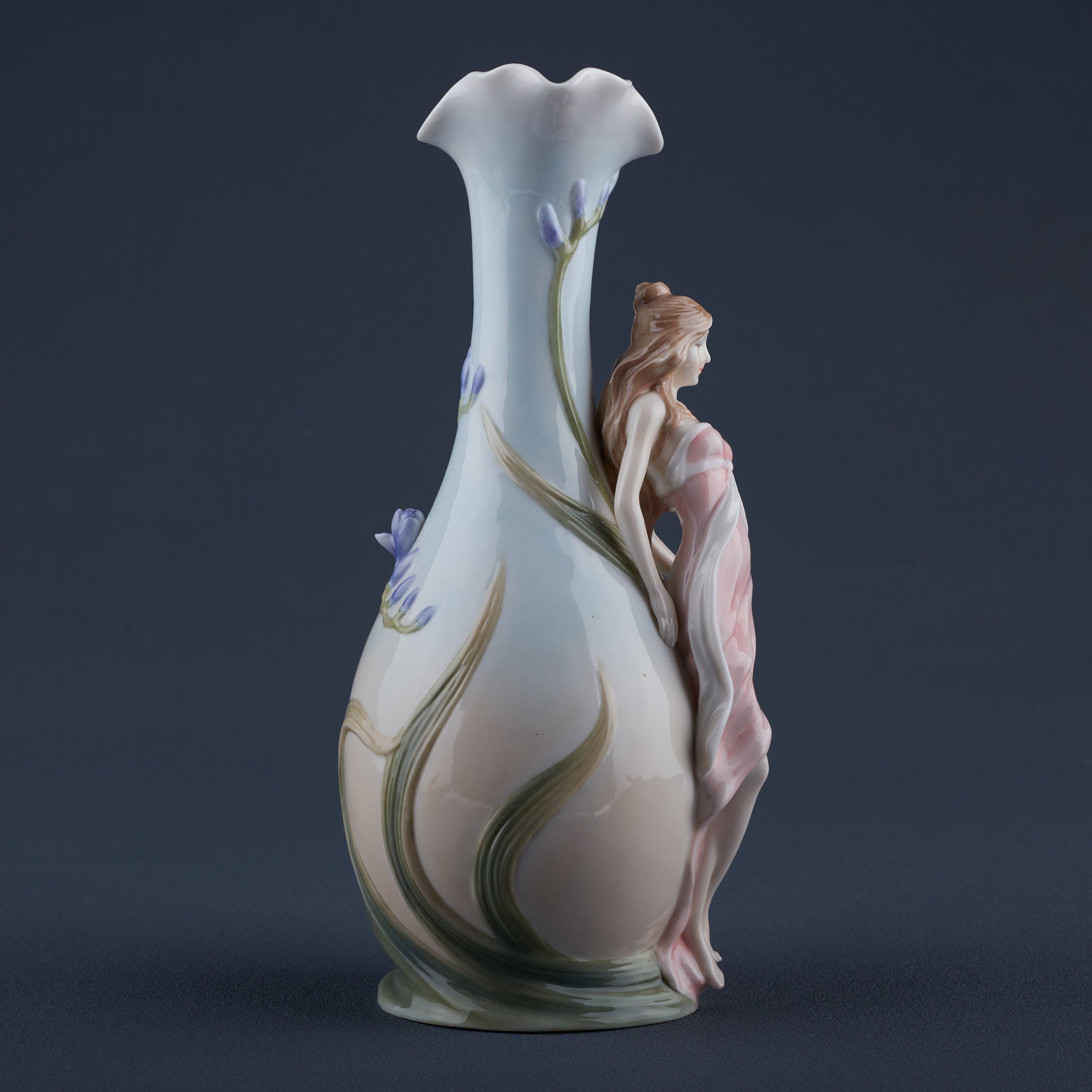 Maiden With Purple Freesia Water Jug Vase