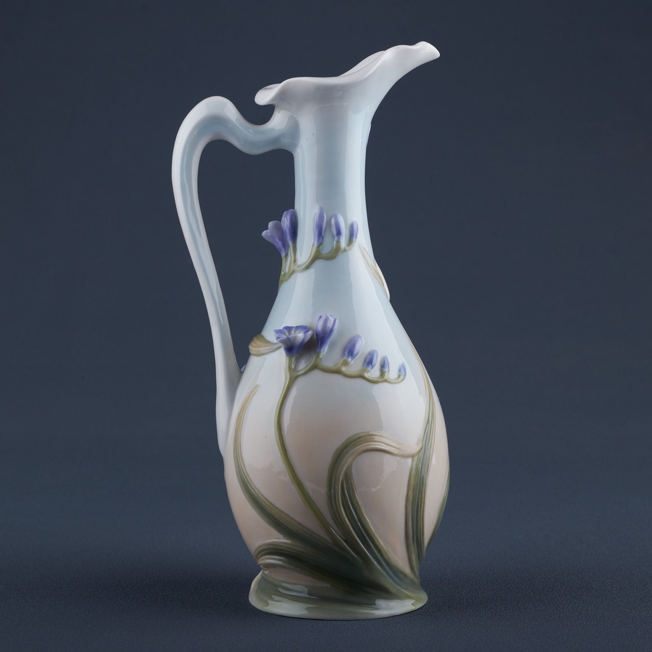 Maiden With Purple Freesia Water Jug Vase