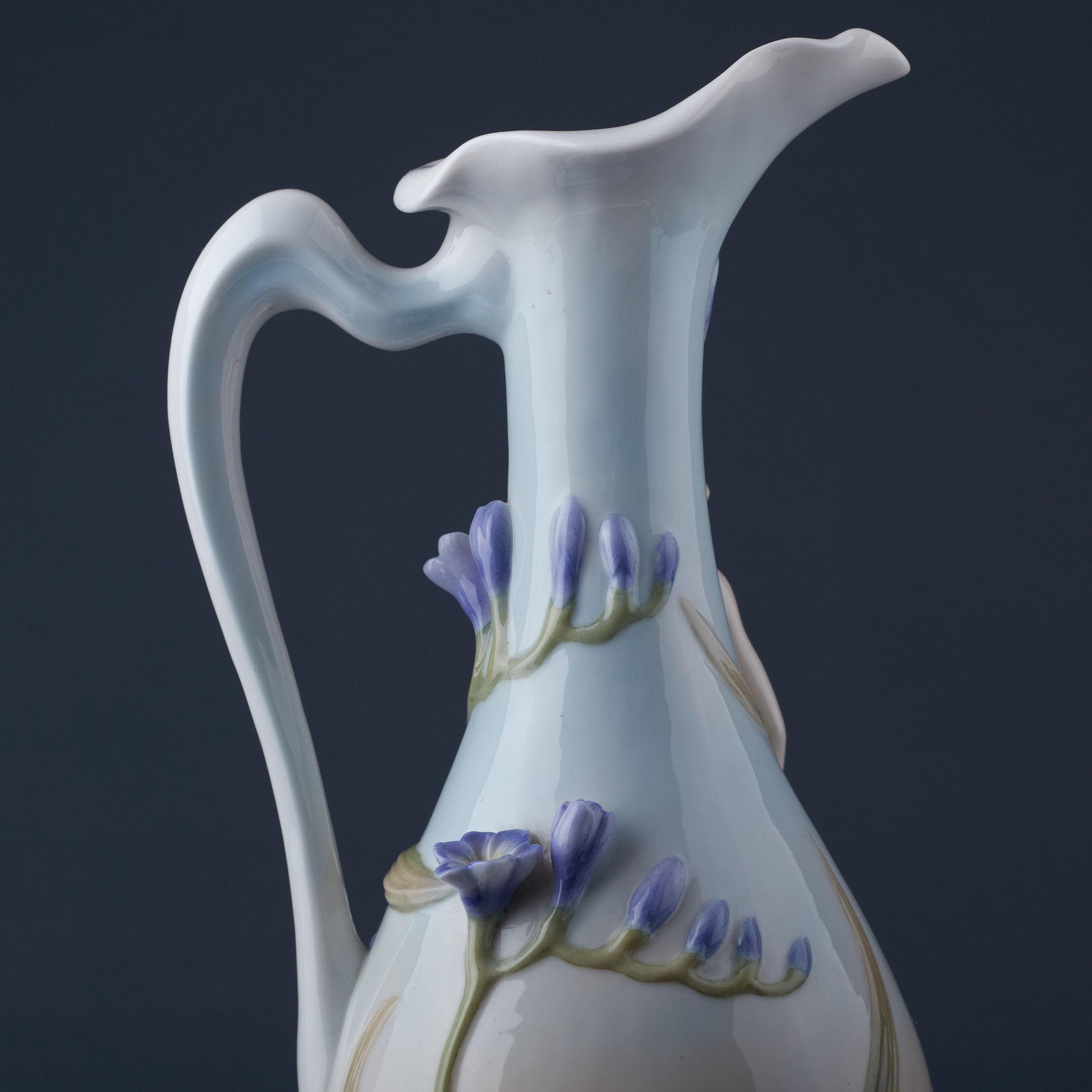 Maiden With Purple Freesia Water Jug Vase