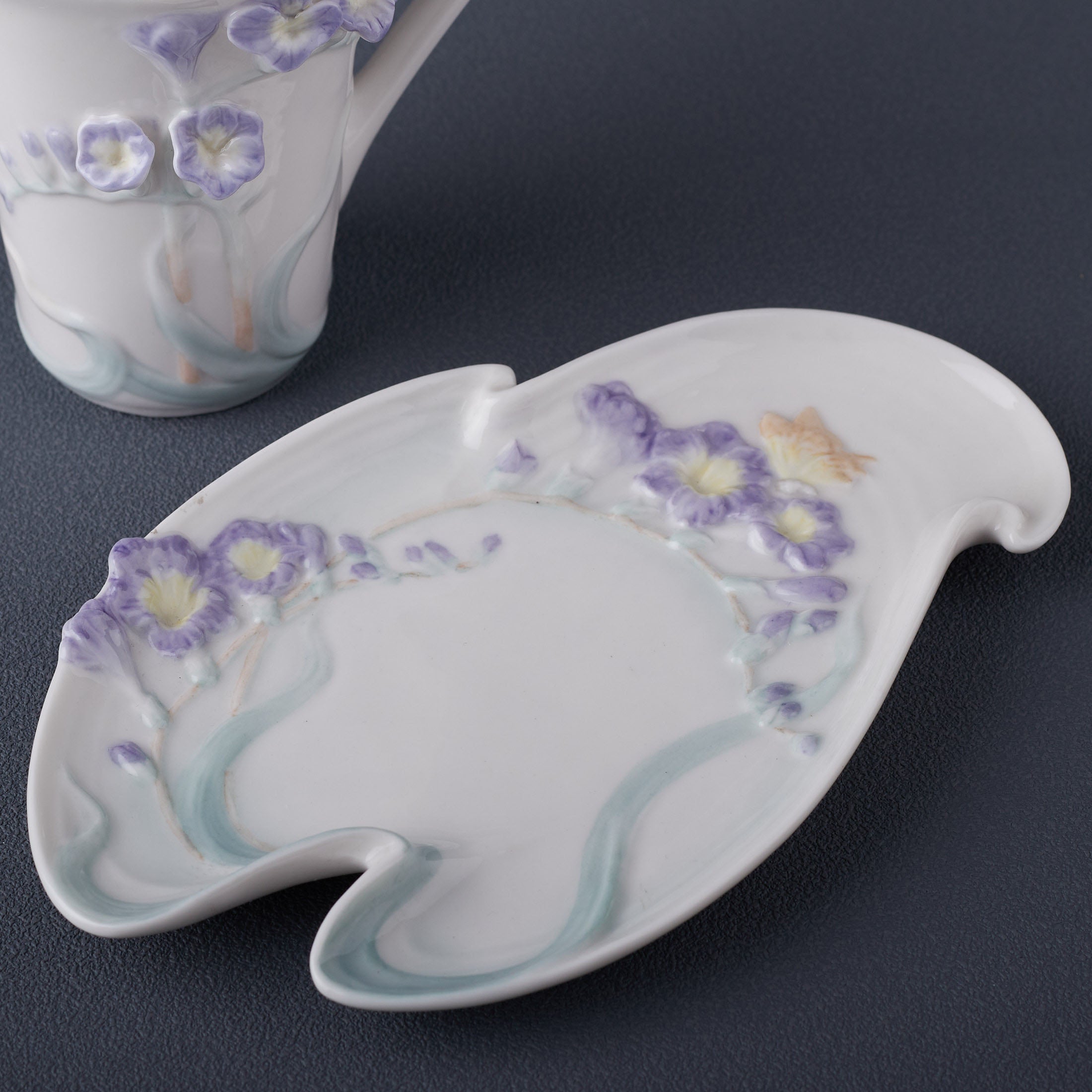 Freesia 3 Pcs Coffee Cup Set (Purple Flower)