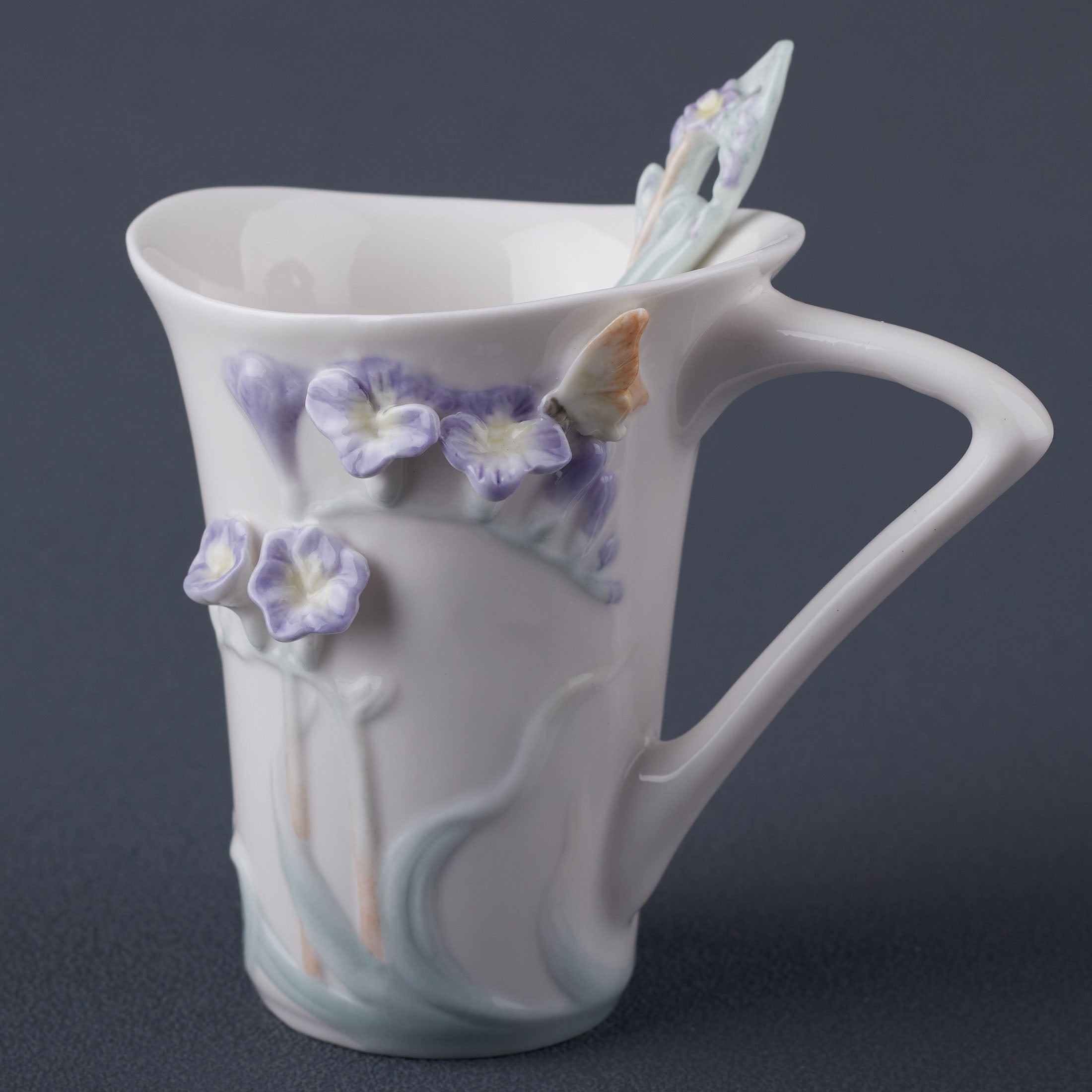 Freesia 3 Pcs Coffee Cup Set (Purple Flower)
