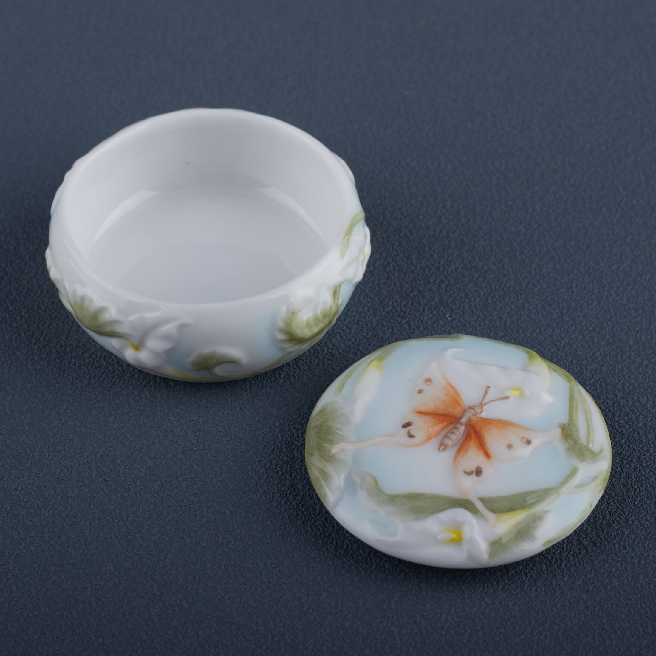 Butterfly and Calla Lily Trinket Box
