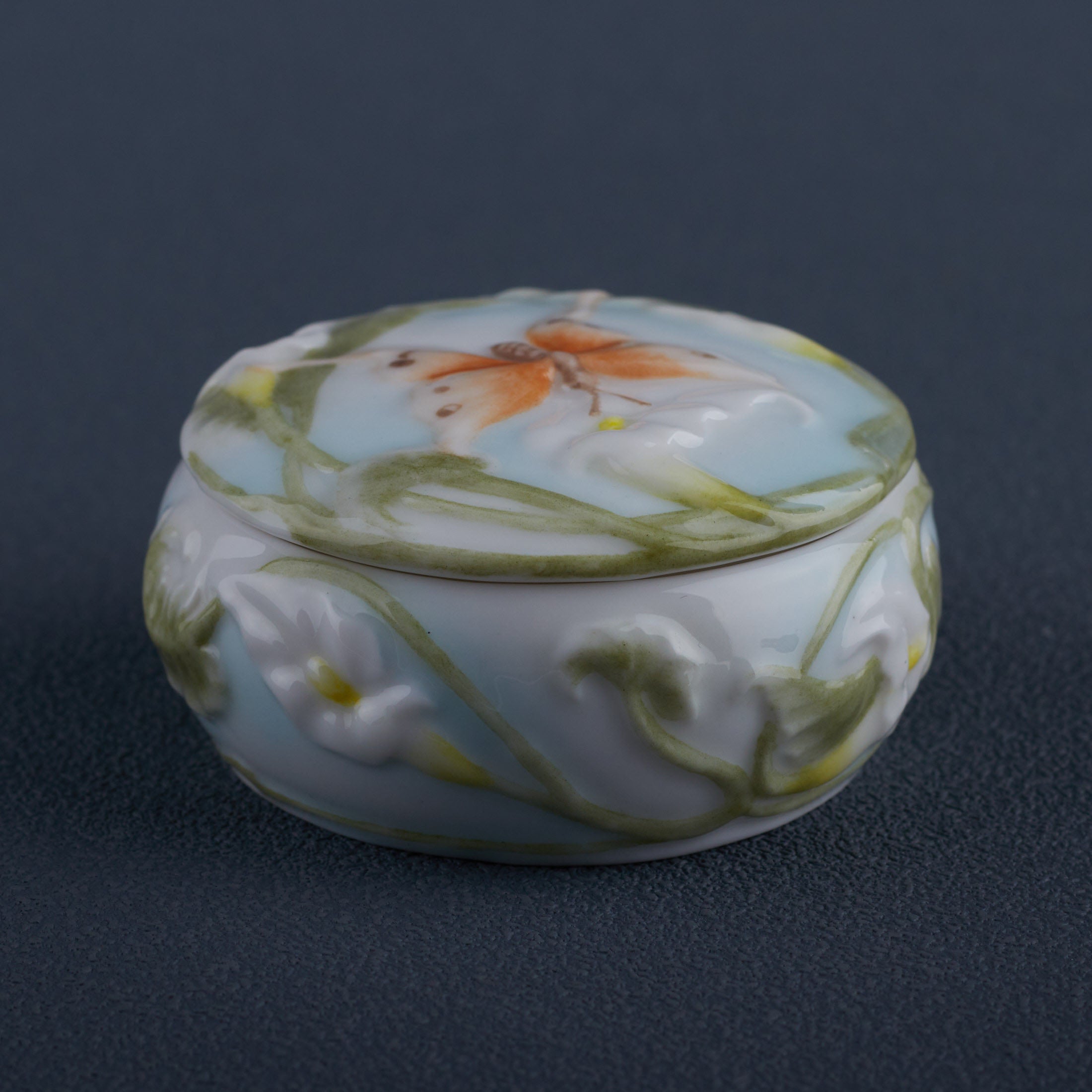 Butterfly and Calla Lily Trinket Box