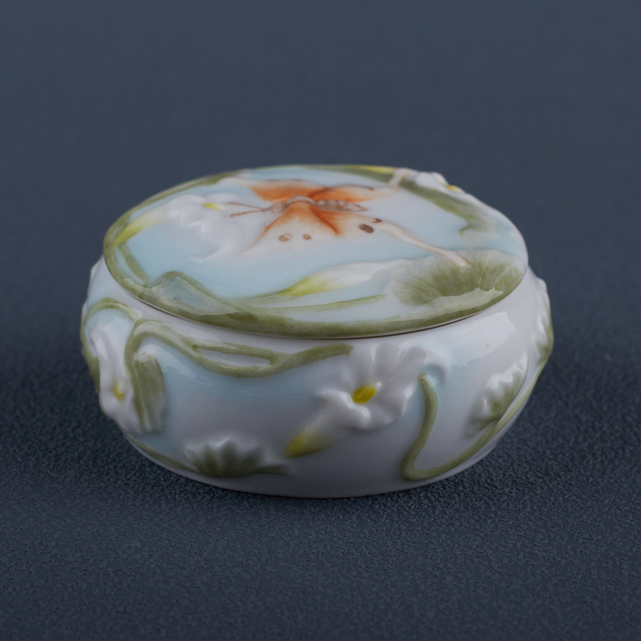 Butterfly and Calla Lily Trinket Box