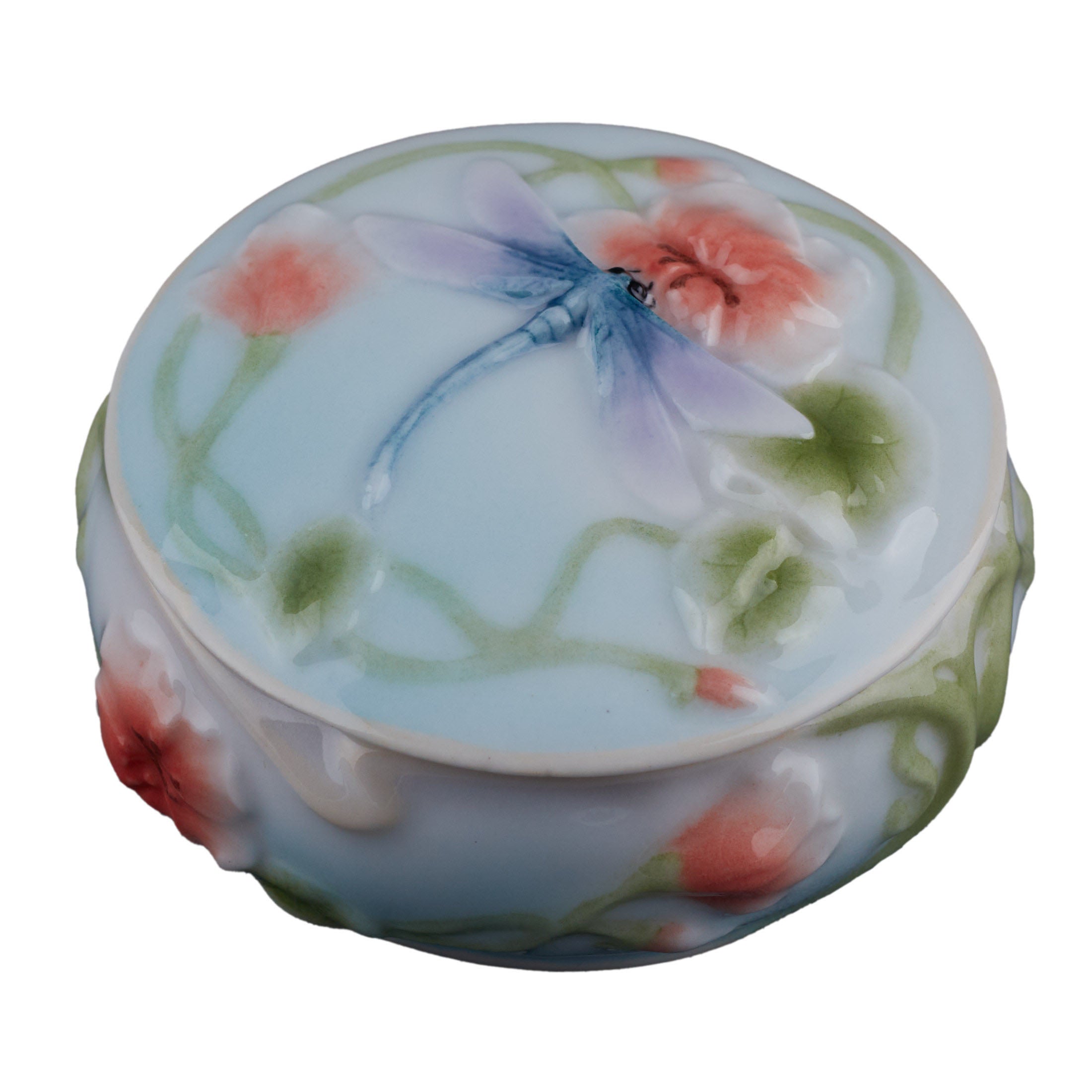 Dragonfly and Poppy Trinket Box