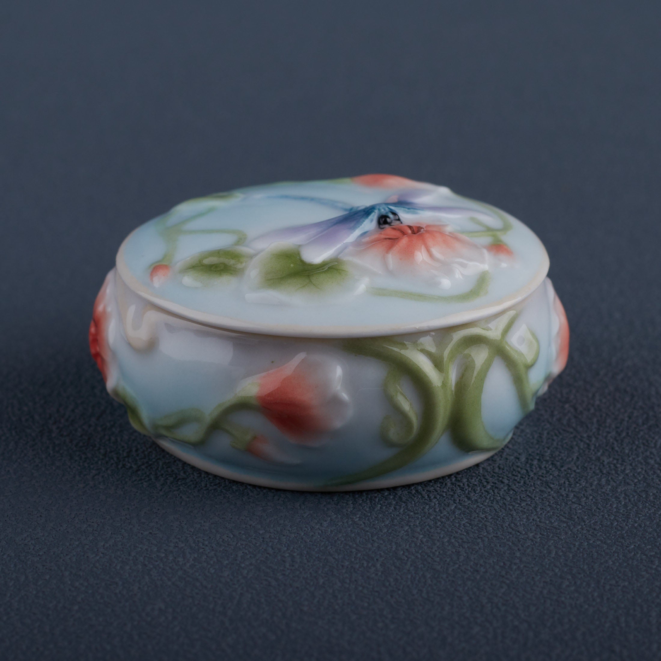 Dragonfly and Poppy Trinket Box