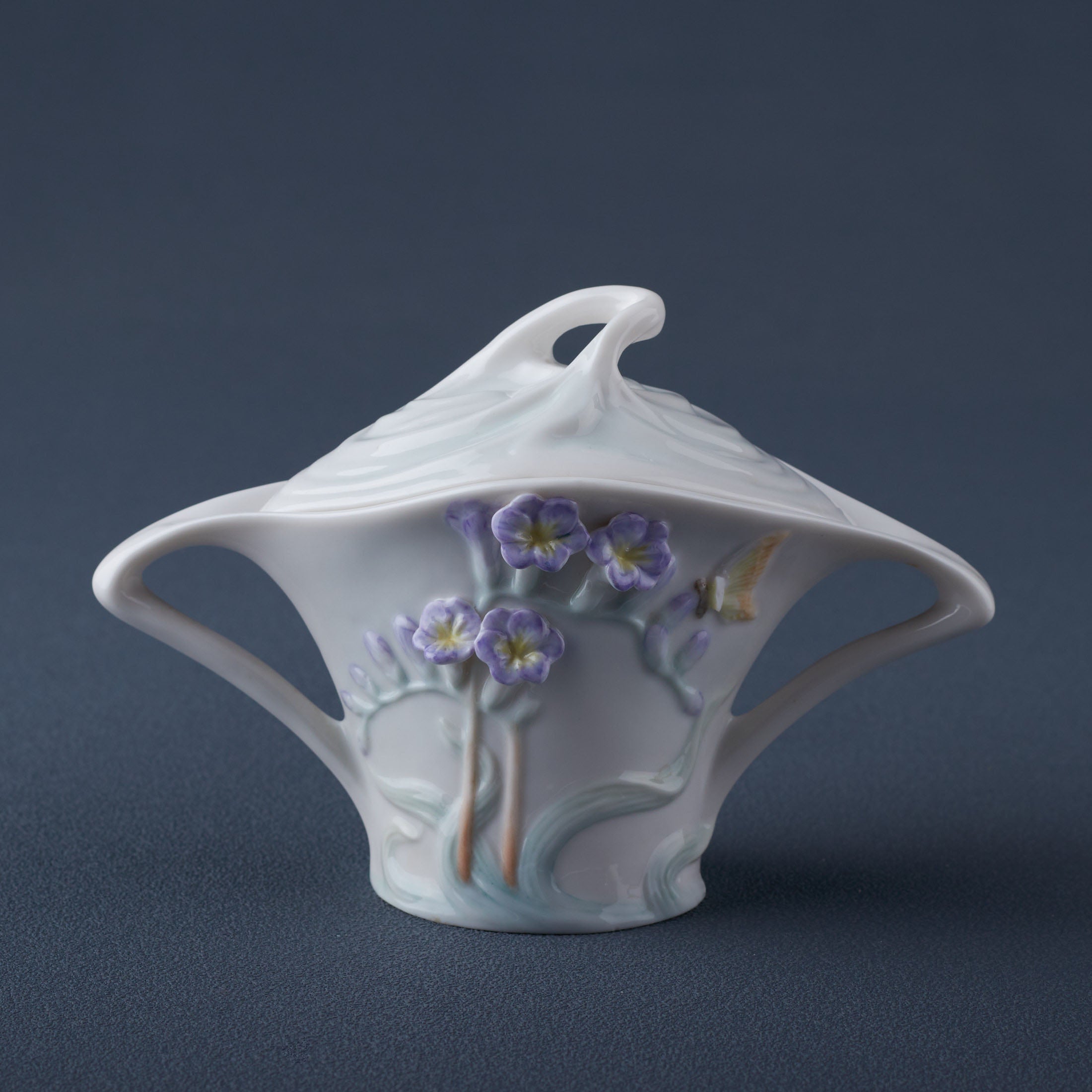 Freesia Sugar Jar (Purple Flower)