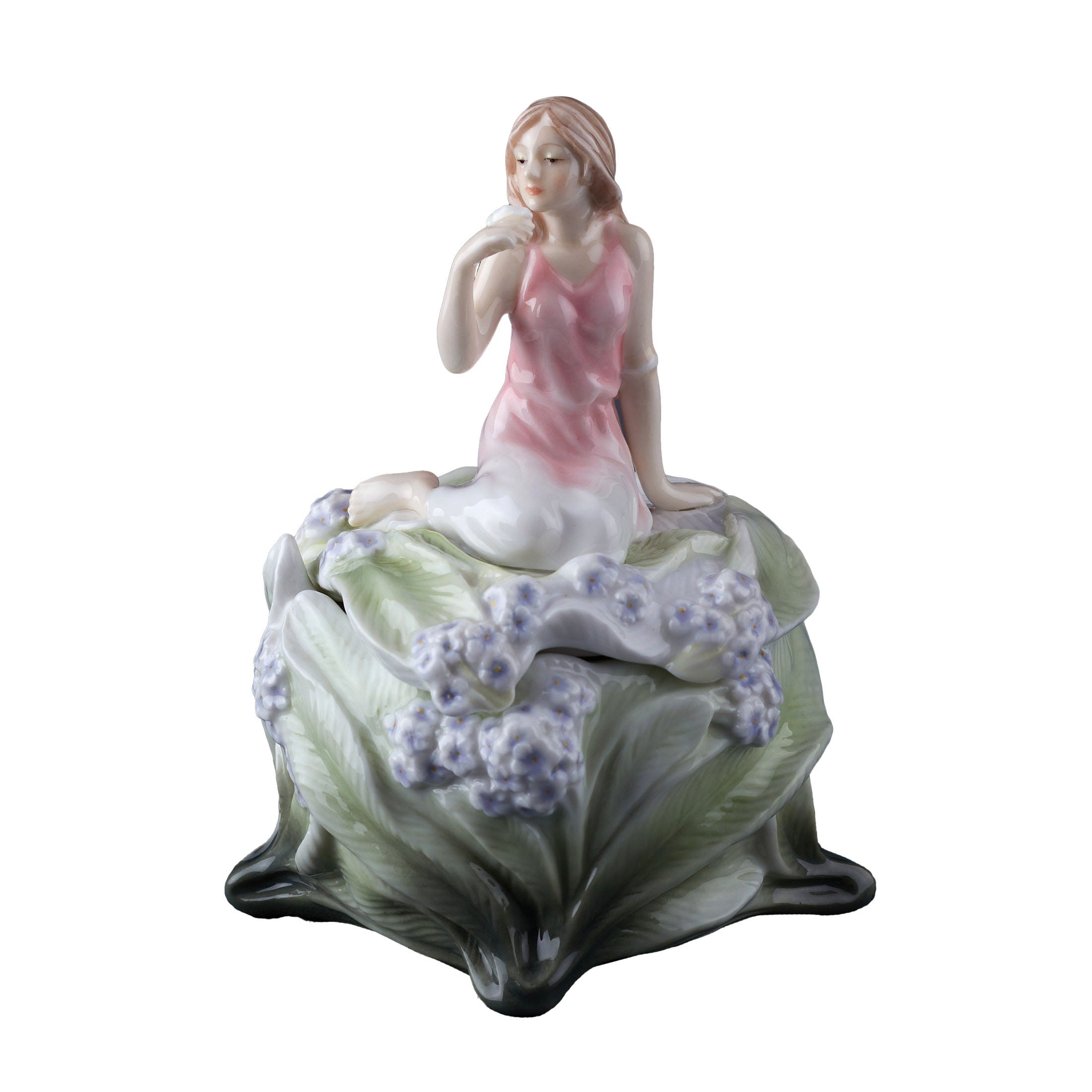 Lady On Bluebell Trinket Box