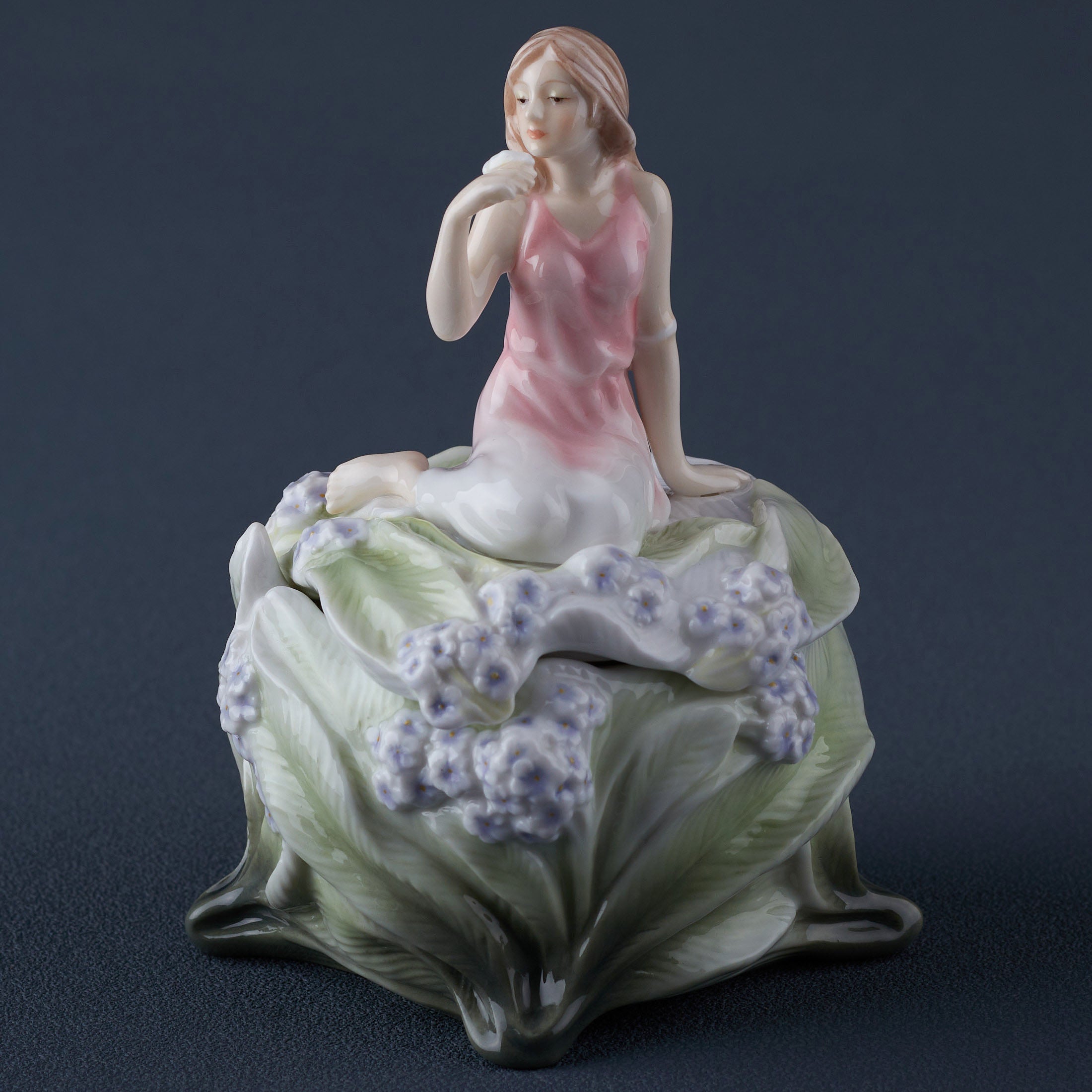 Lady On Bluebell Trinket Box