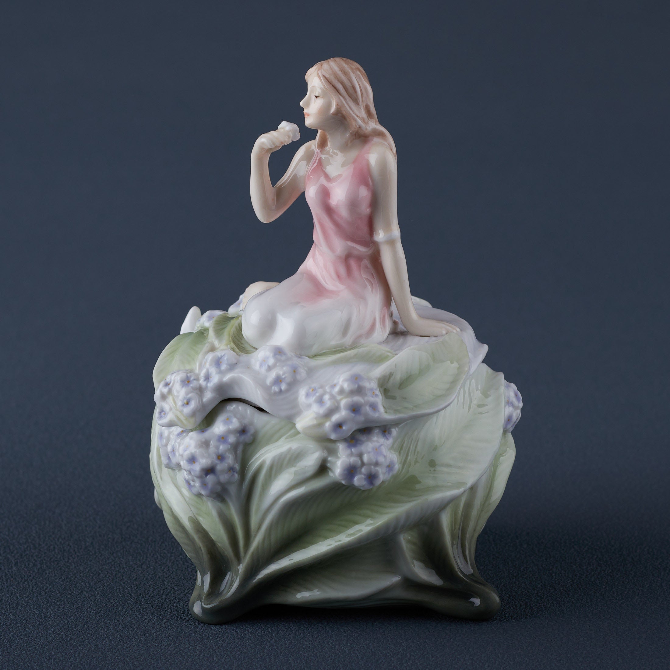Lady On Bluebell Trinket Box