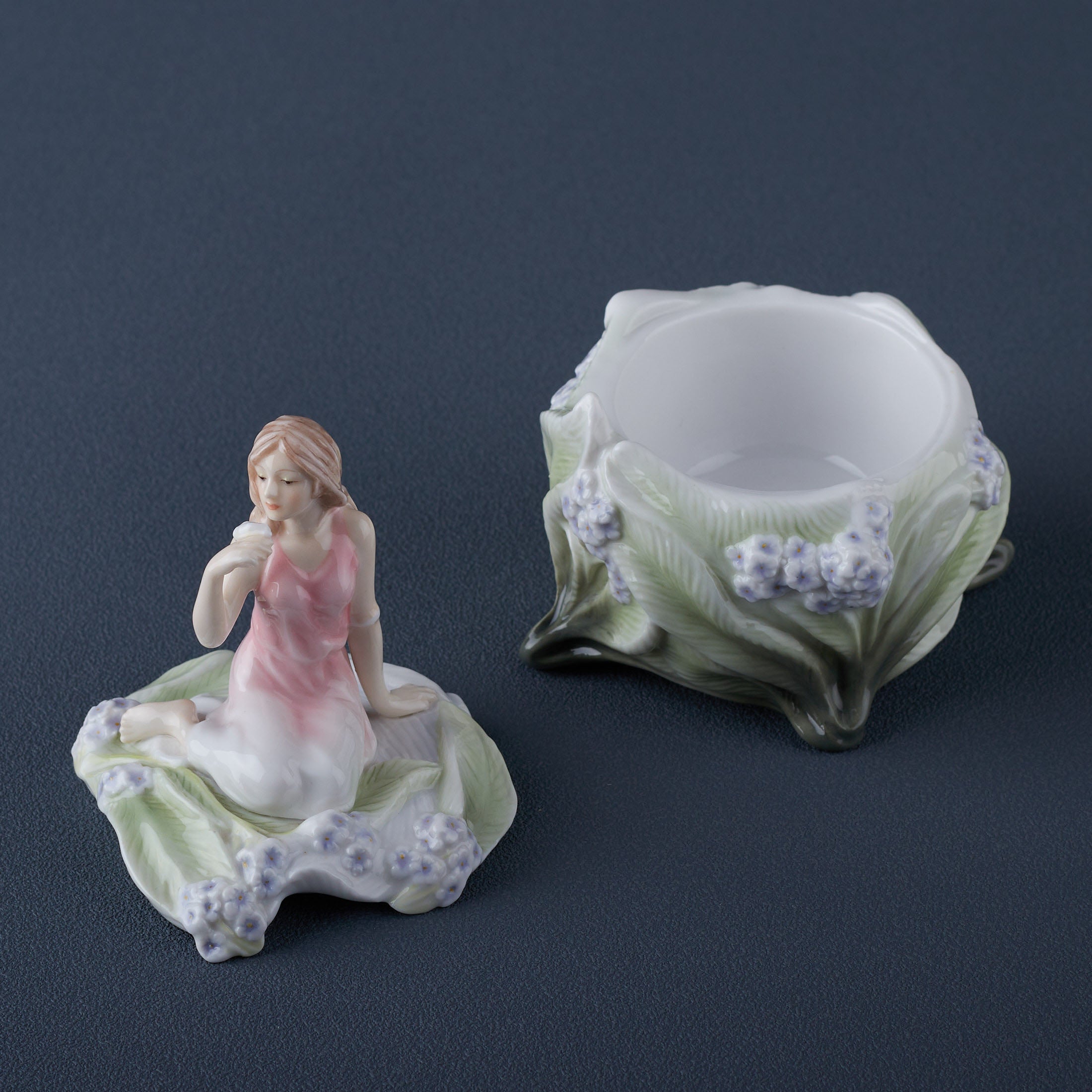Lady On Bluebell Trinket Box
