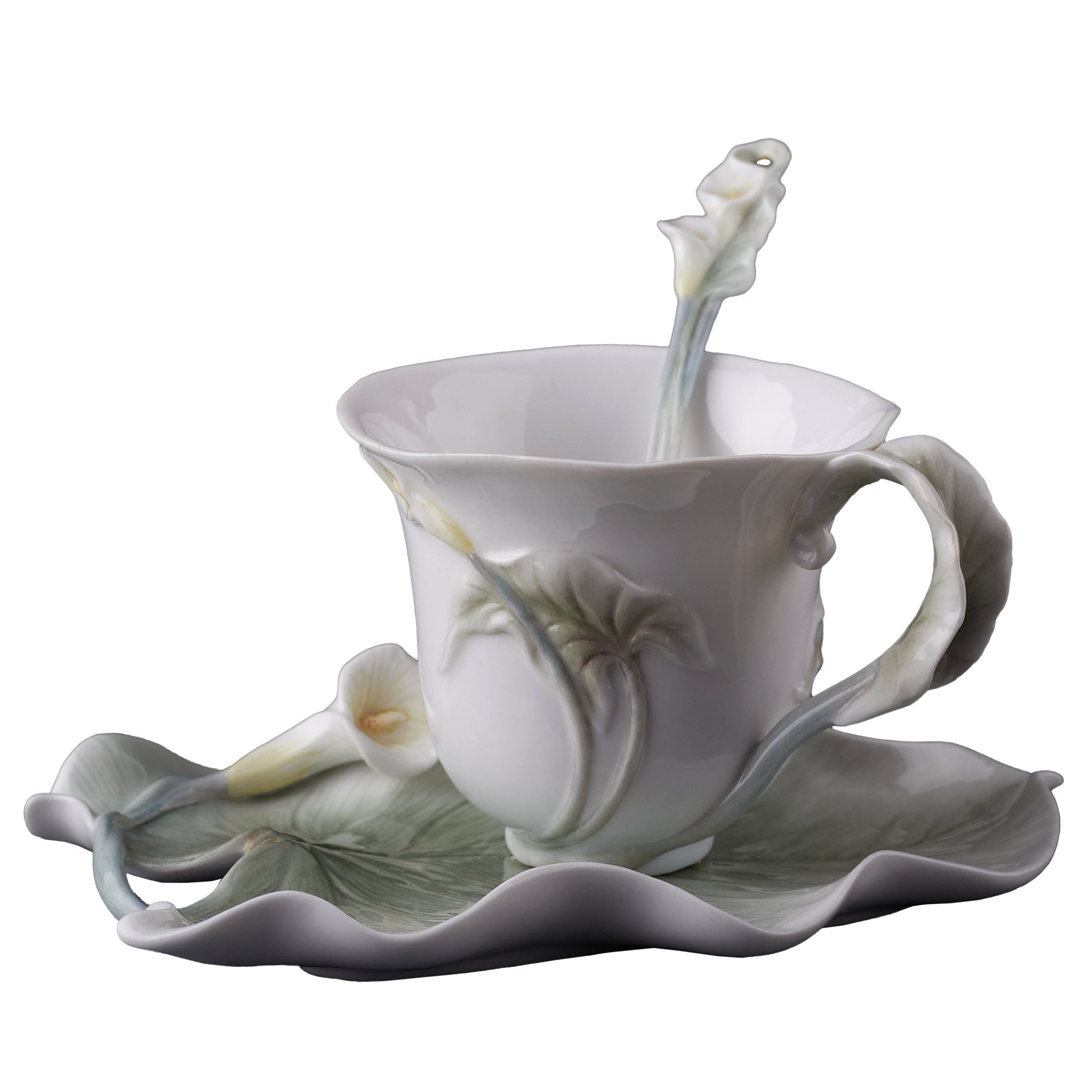 Calla Lily Coffee Cup Set With Spoon