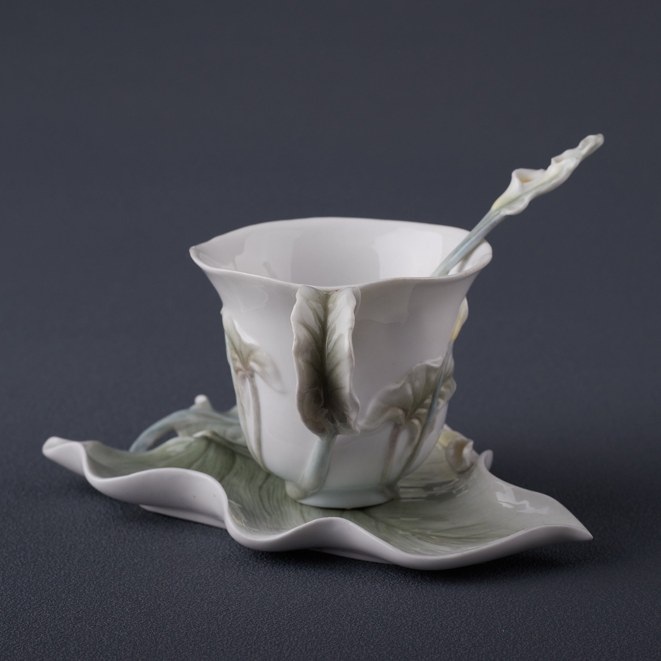 Calla Lily Coffee Cup Set With Spoon