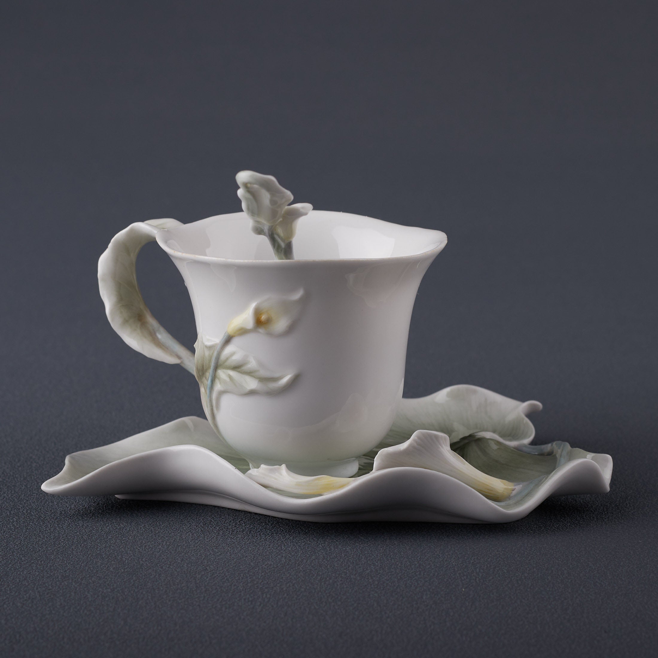 Calla Lily Coffee Cup Set With Spoon