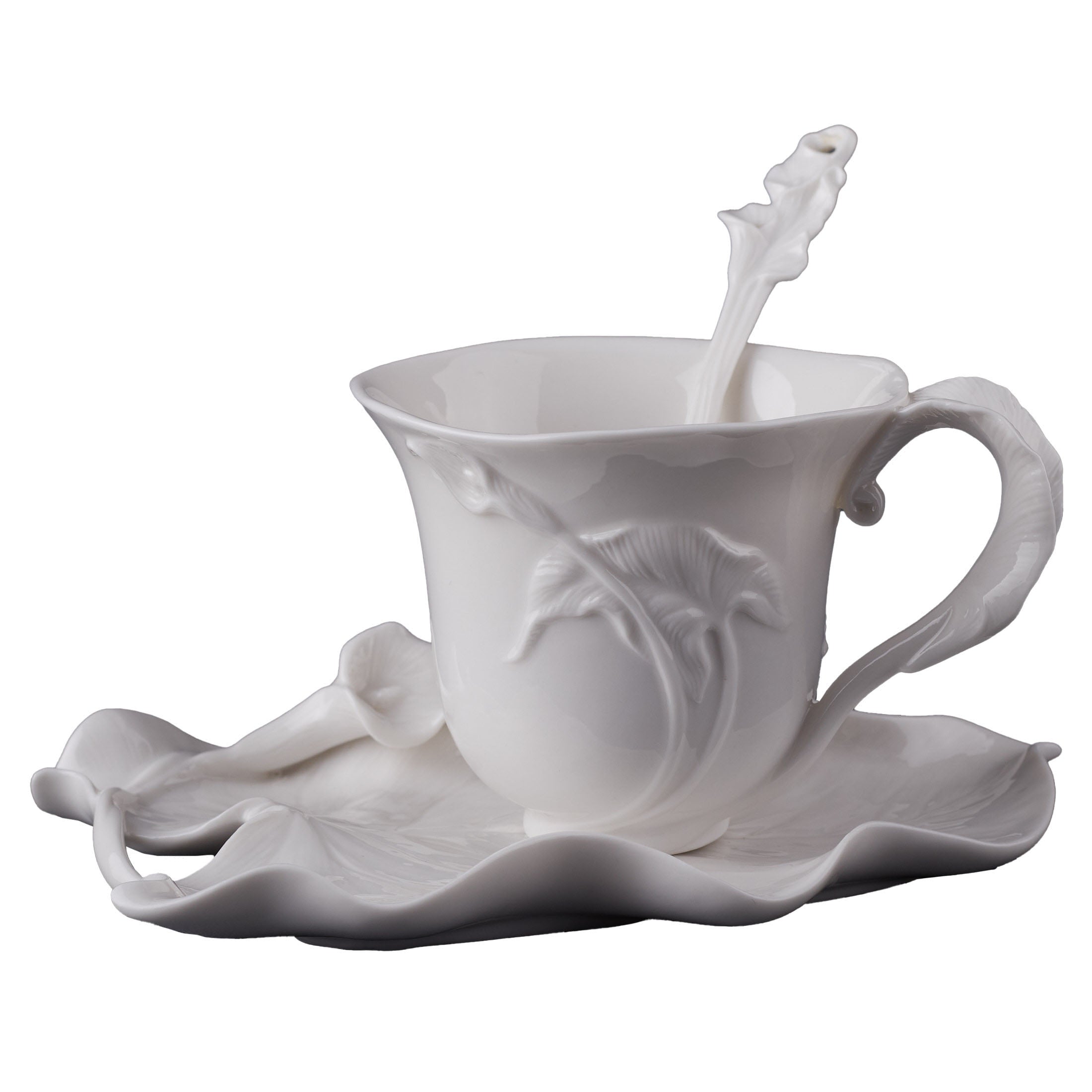 Calla Lily Coffee Cup Set With Spoon