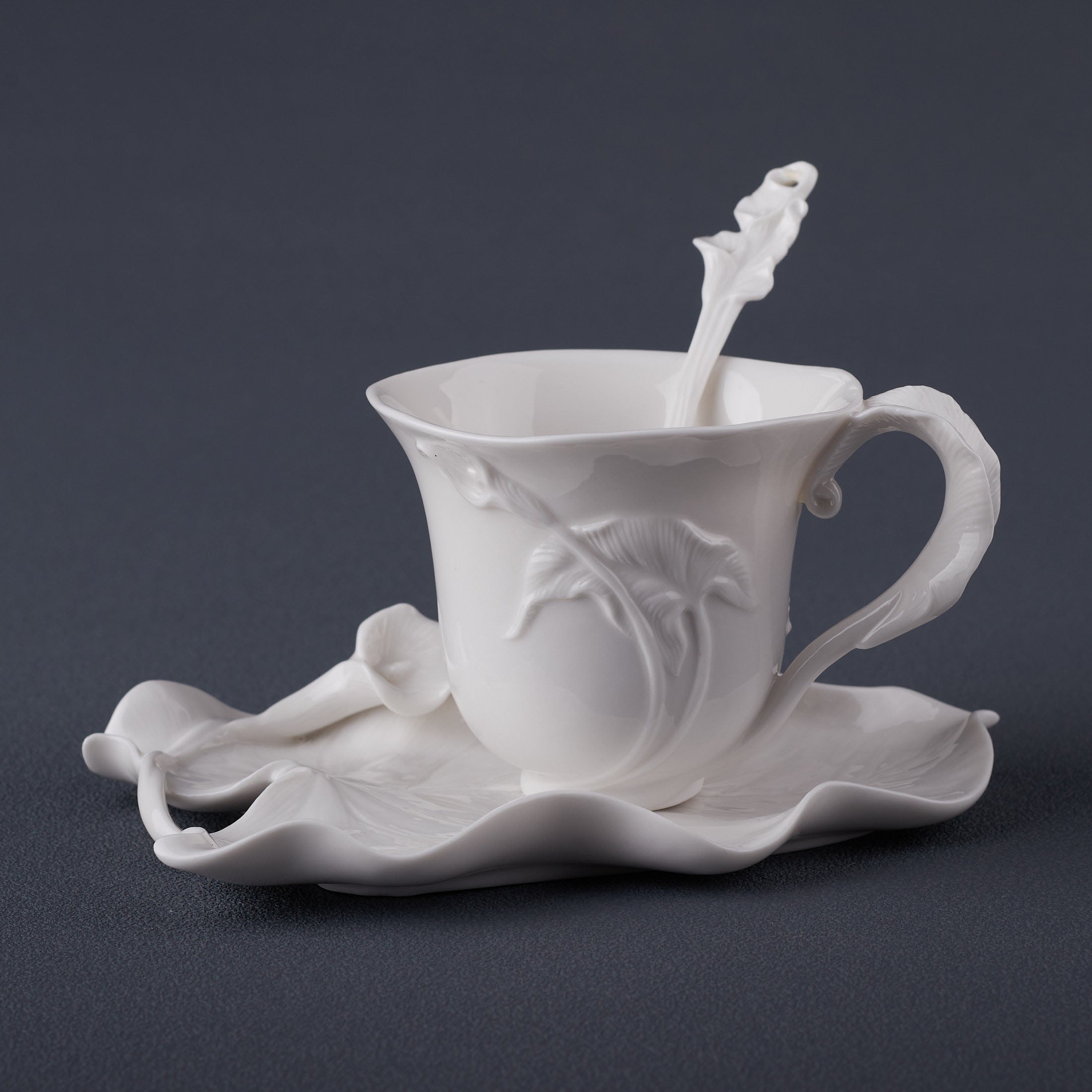 Calla Lily Coffee Cup Set With Spoon