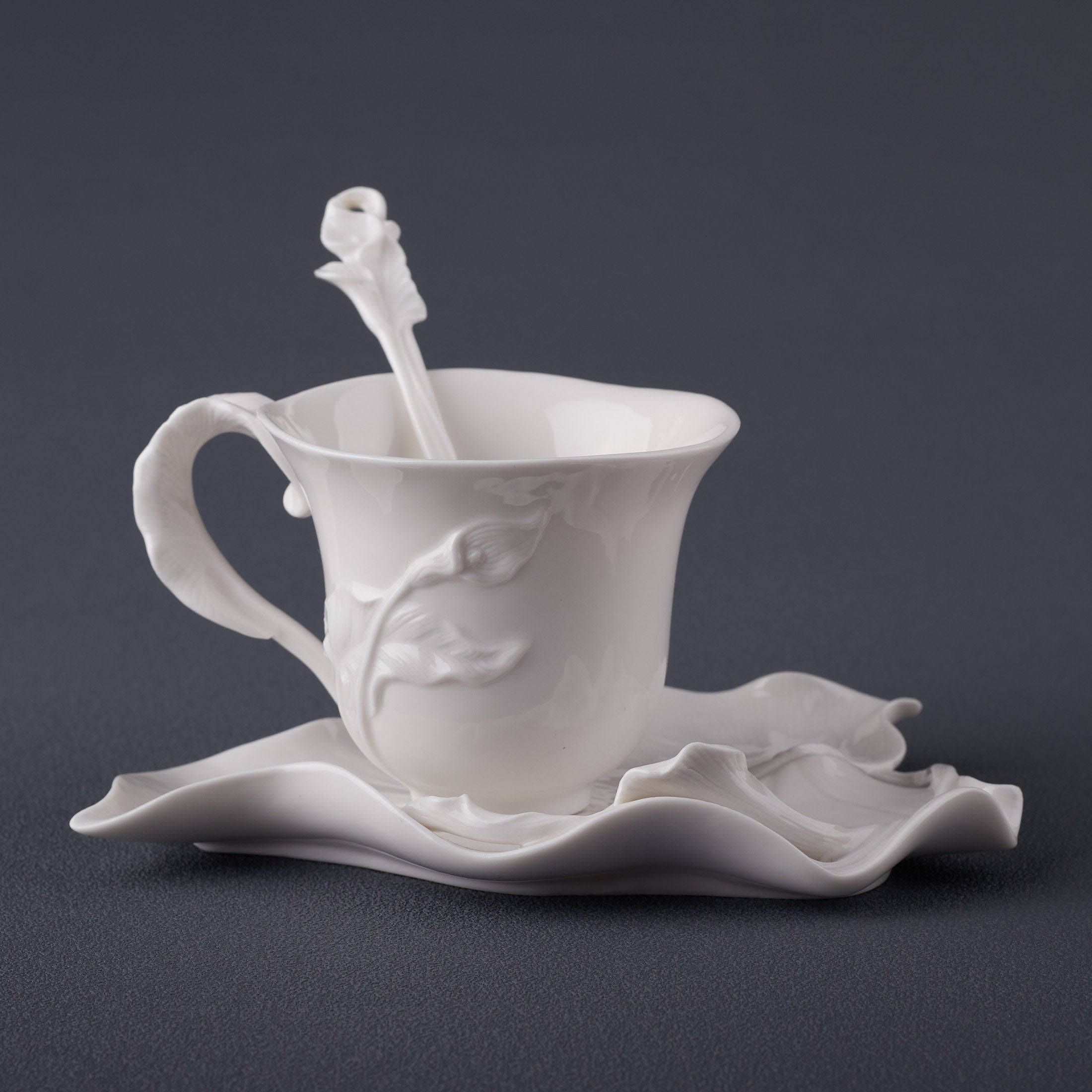Calla Lily Coffee Cup Set With Spoon