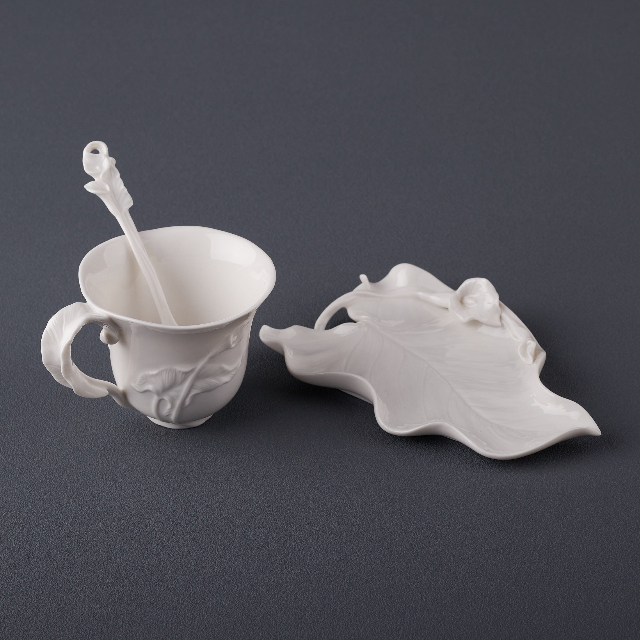 Calla Lily Coffee Cup Set With Spoon