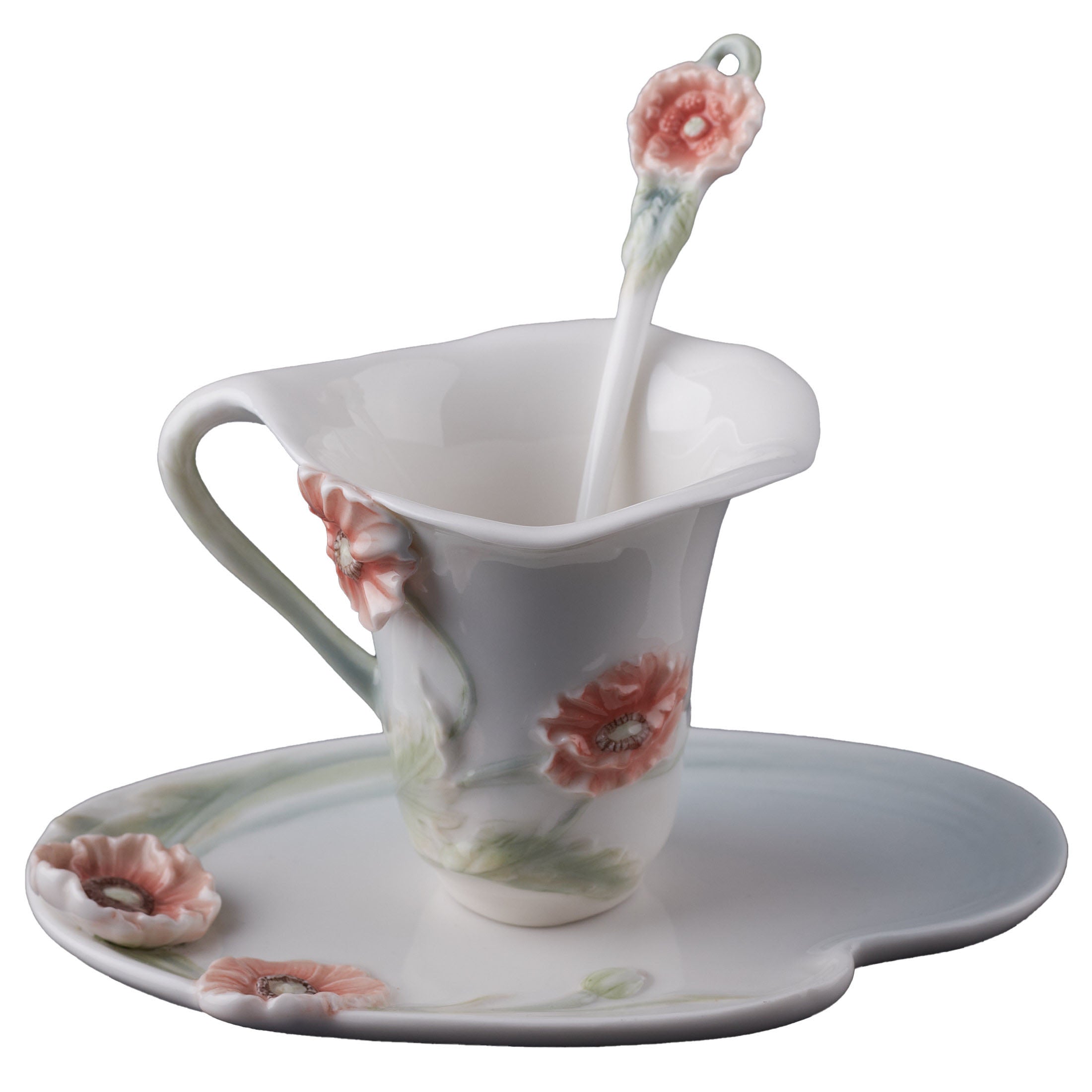 Poppy Coffee Cup Set With Spoon