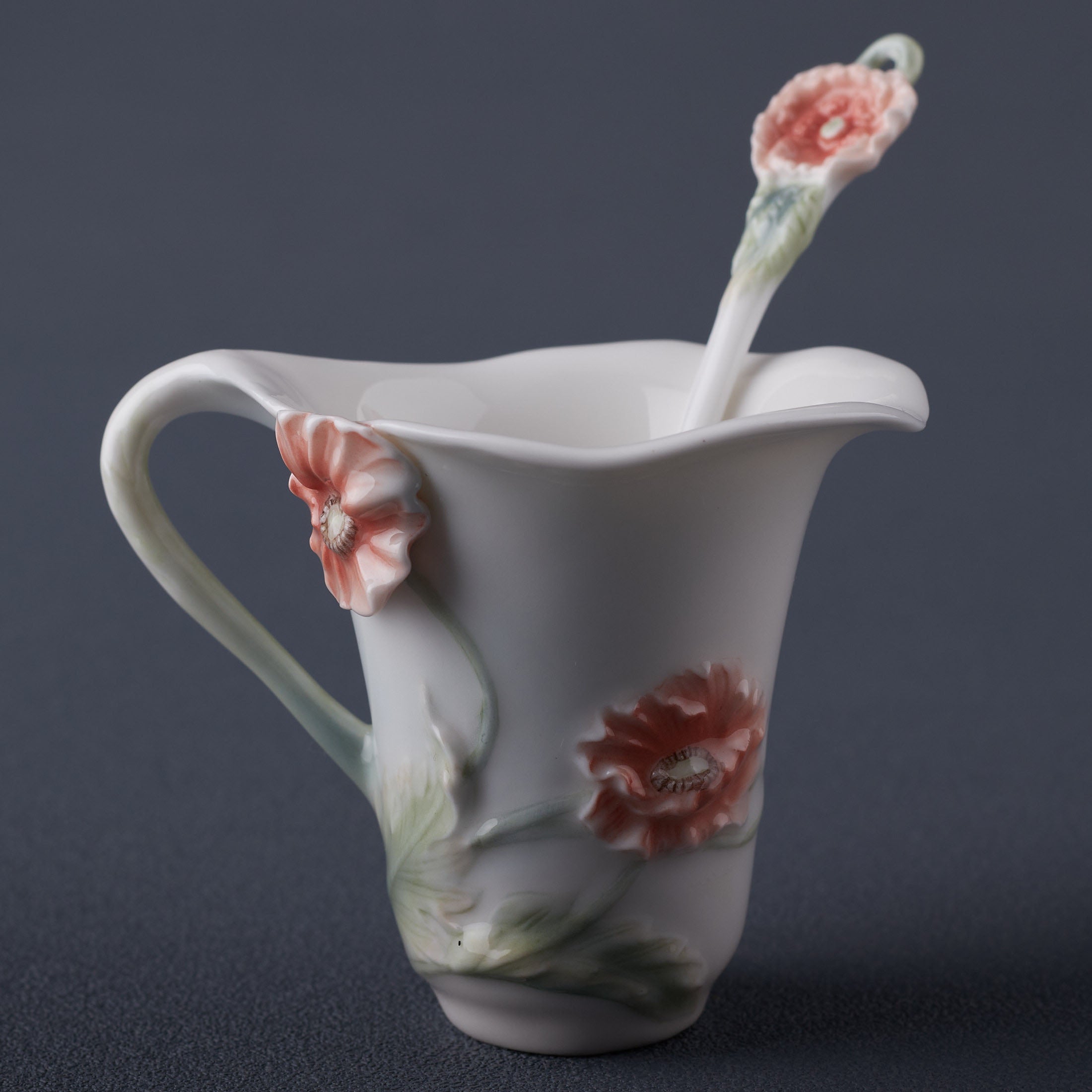 Poppy Coffee Cup Set With Spoon