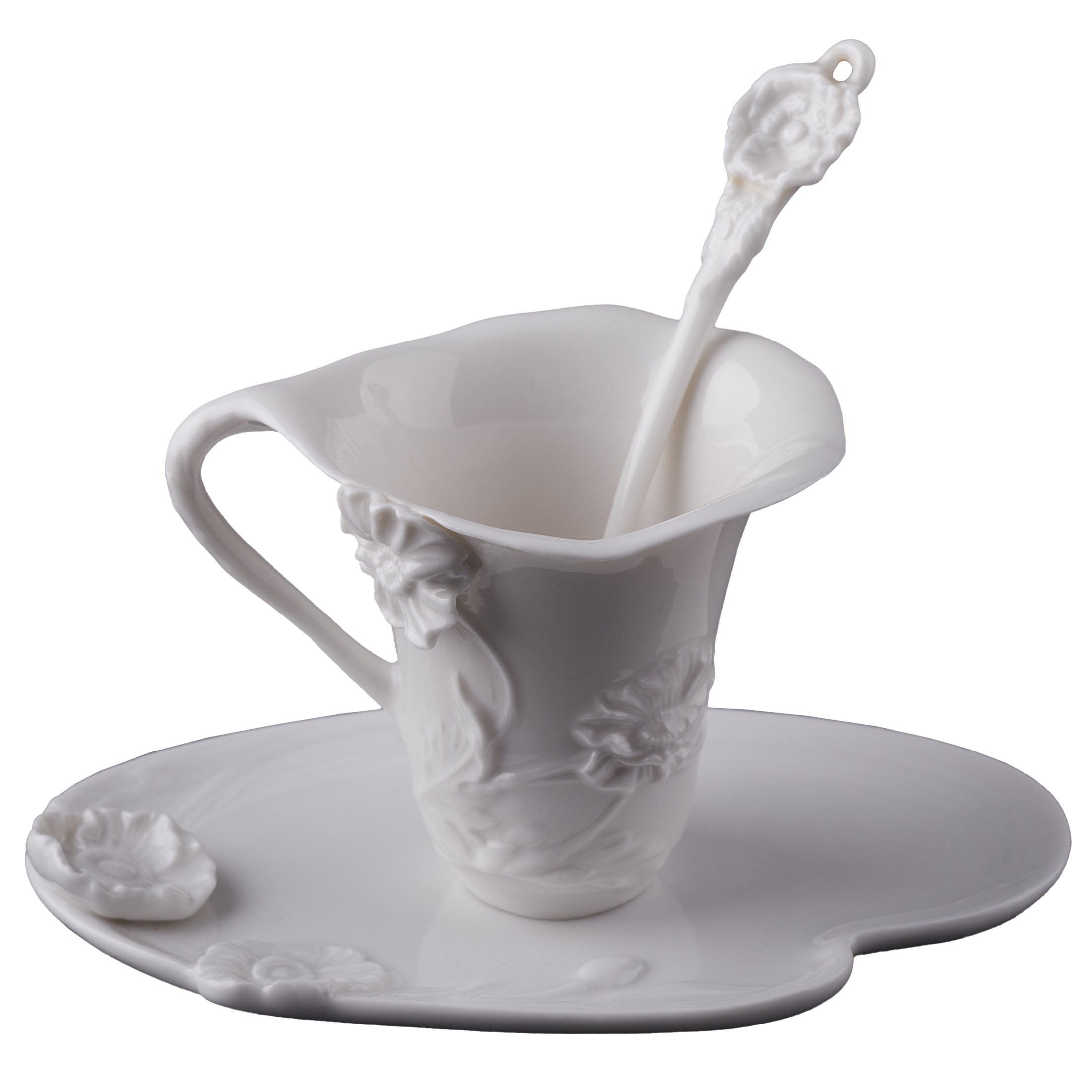 Poppy Coffee Cup Set With Spoon