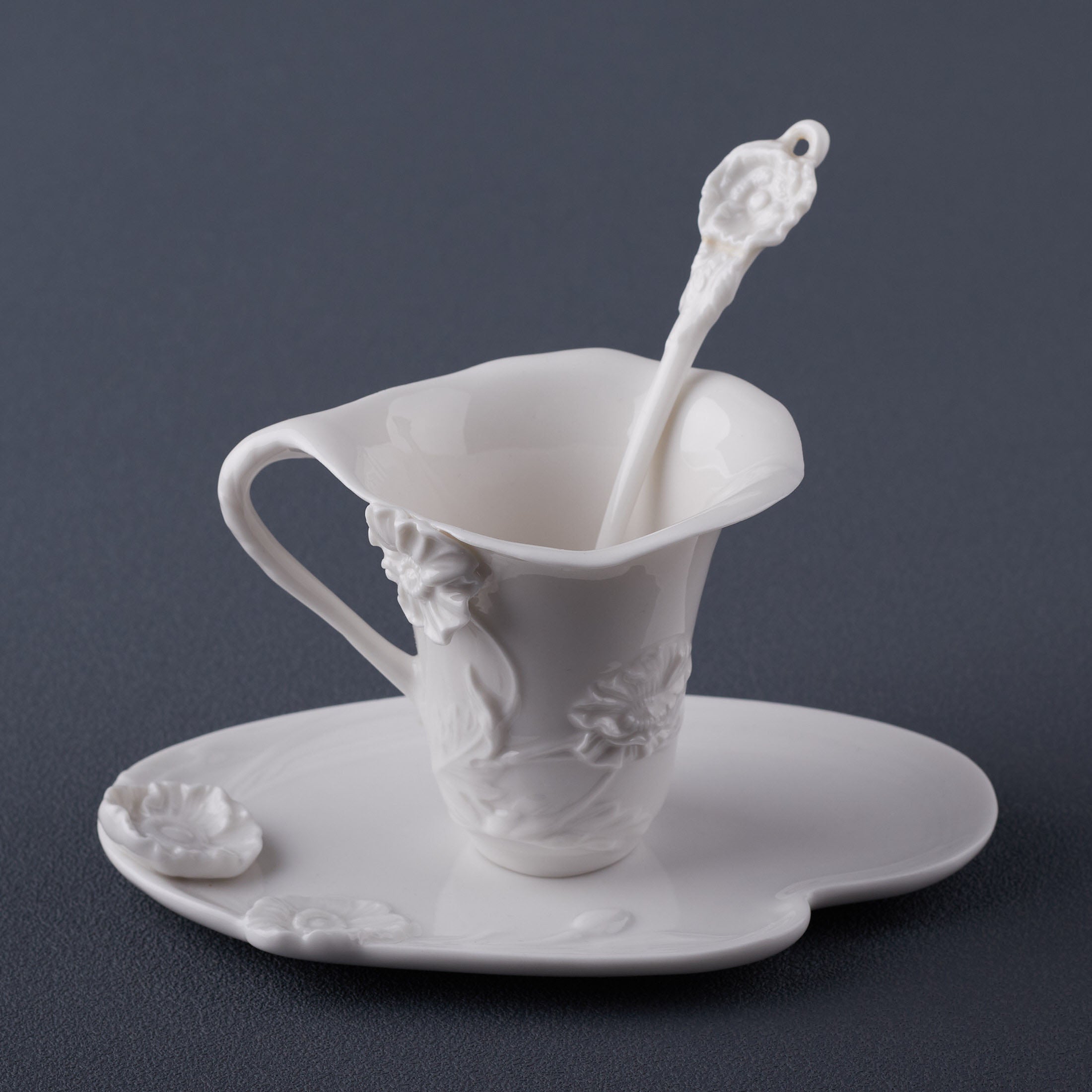 Poppy Coffee Cup Set With Spoon