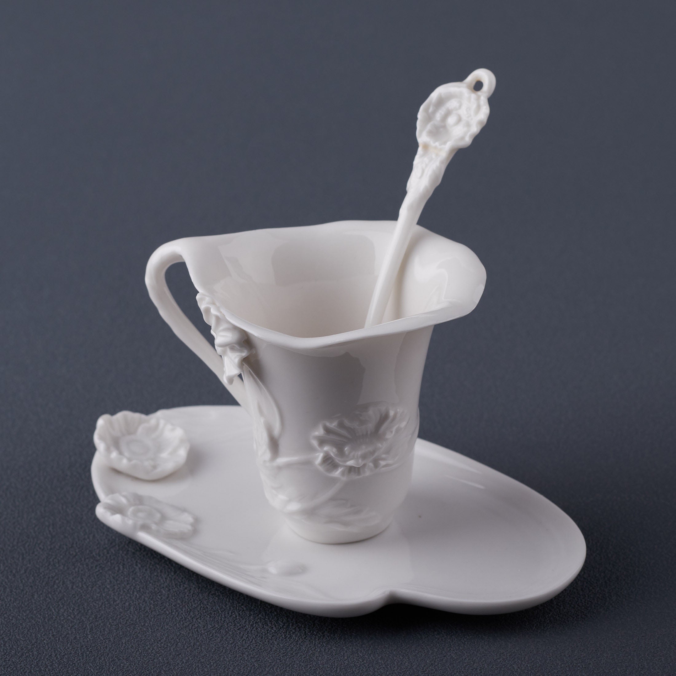 Poppy Coffee Cup Set With Spoon