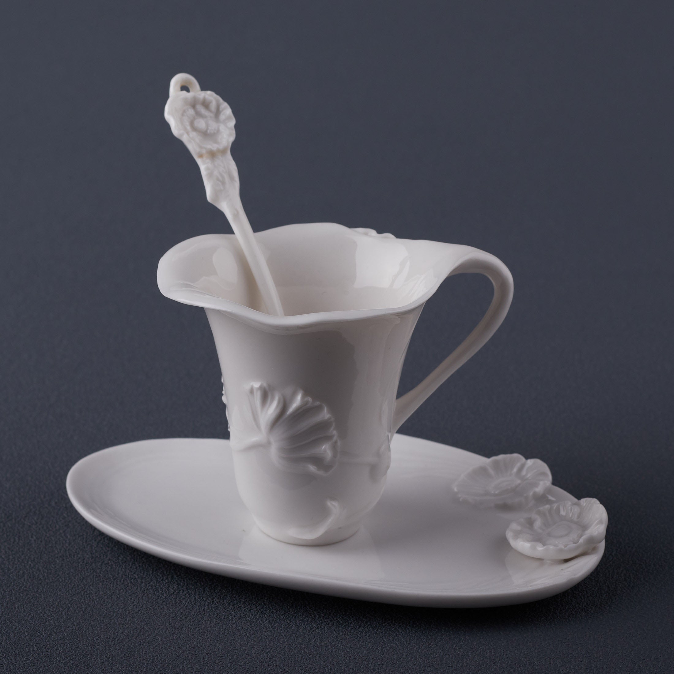 Poppy Coffee Cup Set With Spoon
