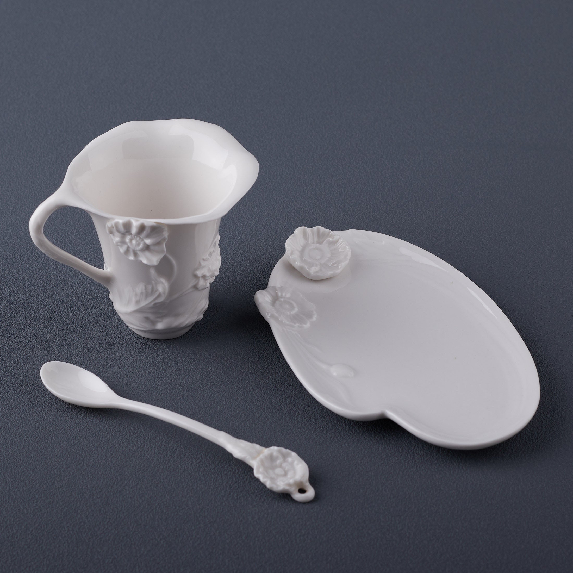 Poppy Coffee Cup Set With Spoon