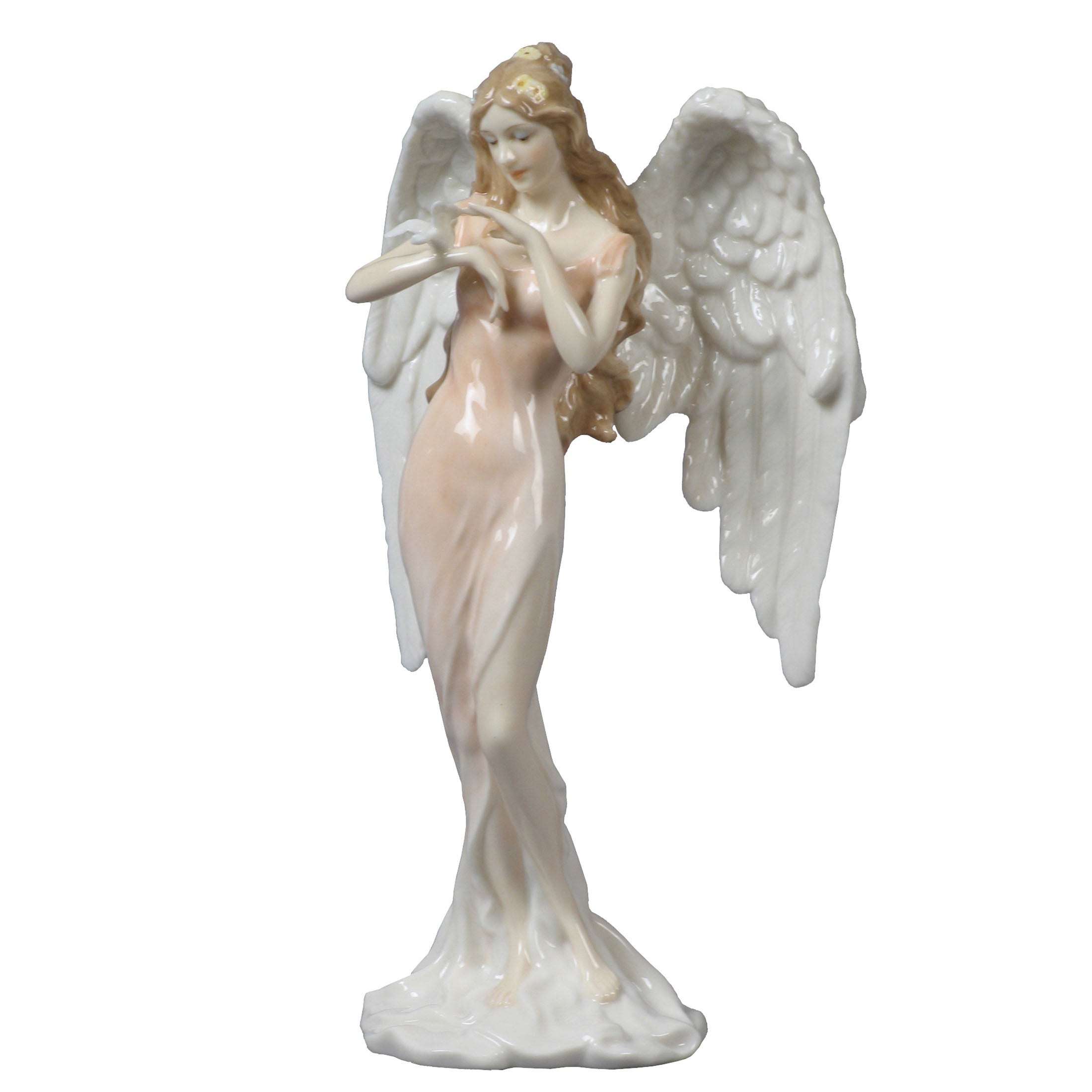 Guardian Angel Angel With Dove(Salmon Dress)