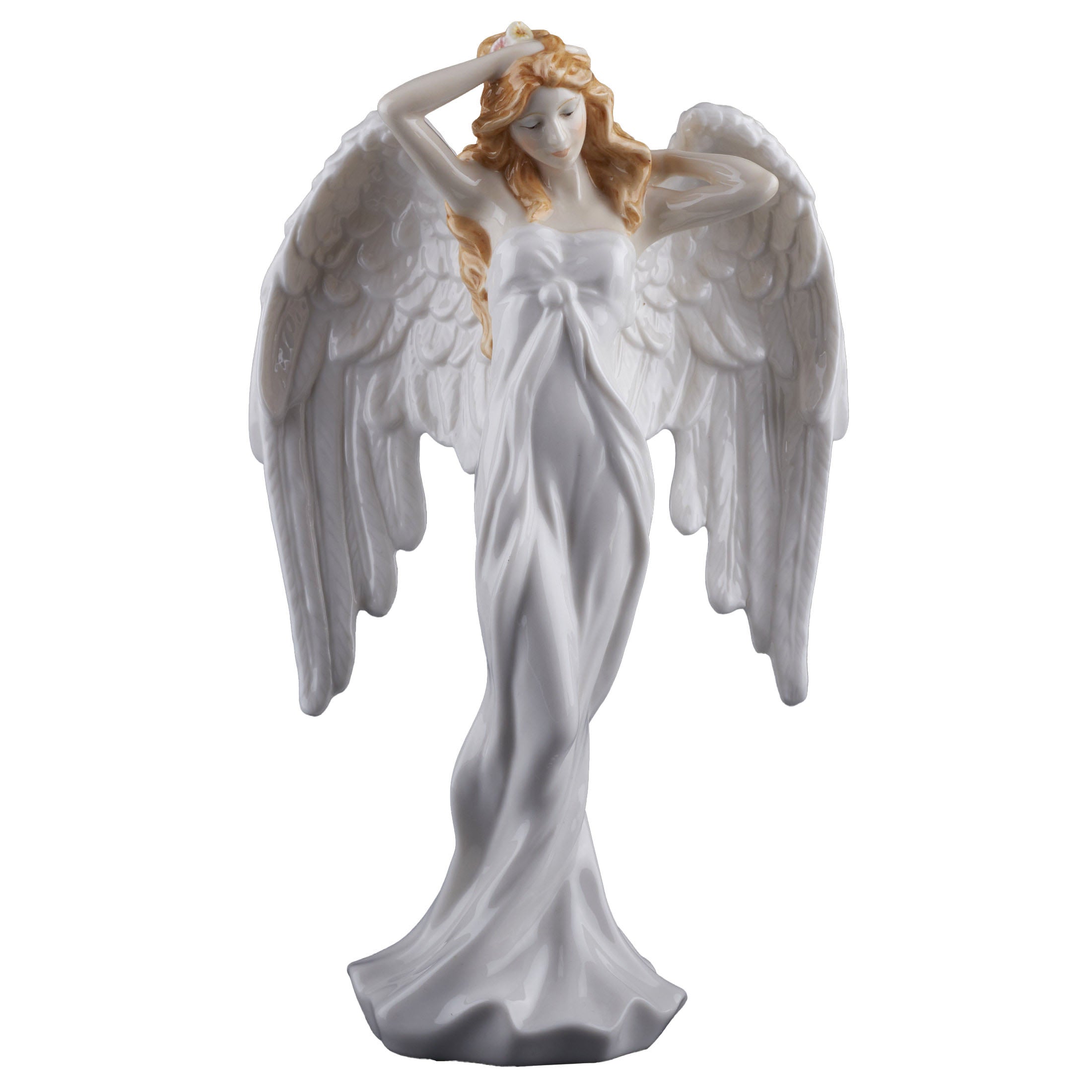 Guardian Angel Angel Stroking Her Hair (White)
