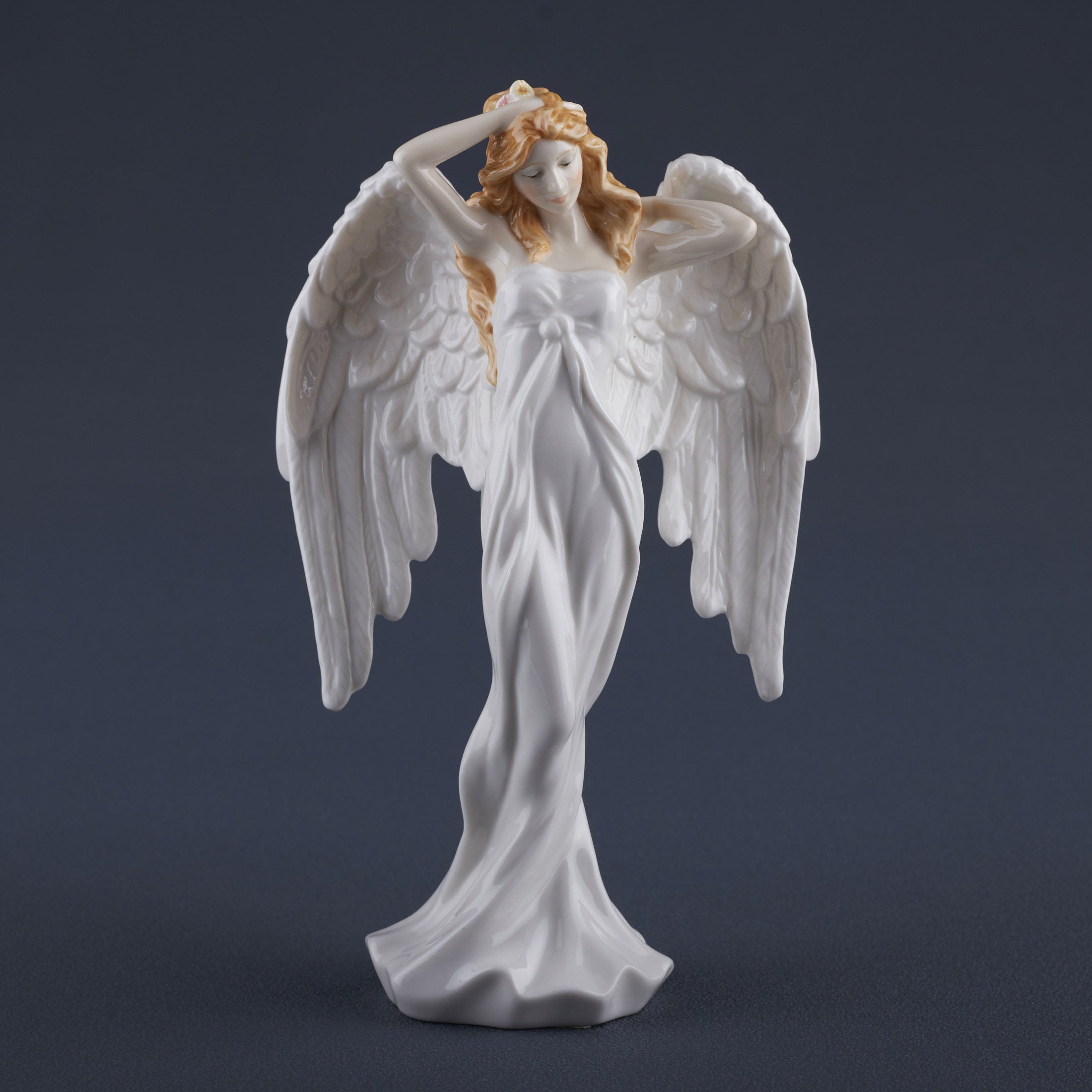Guardian Angel Angel Stroking Her Hair (White)